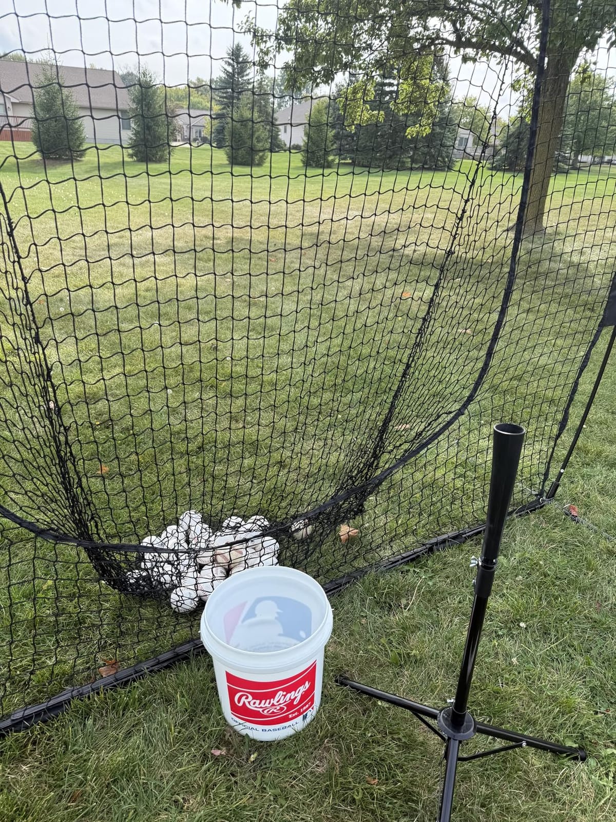 BAGAIL 7x7 ft Baseball & Softball Training Net | Includes Batting Tee & 2 Strike Zones, Heavy Duty Frame, Durable 7-Ply Mesh, Large Target For All Level, Quick 2-Min Setup customer photo 2