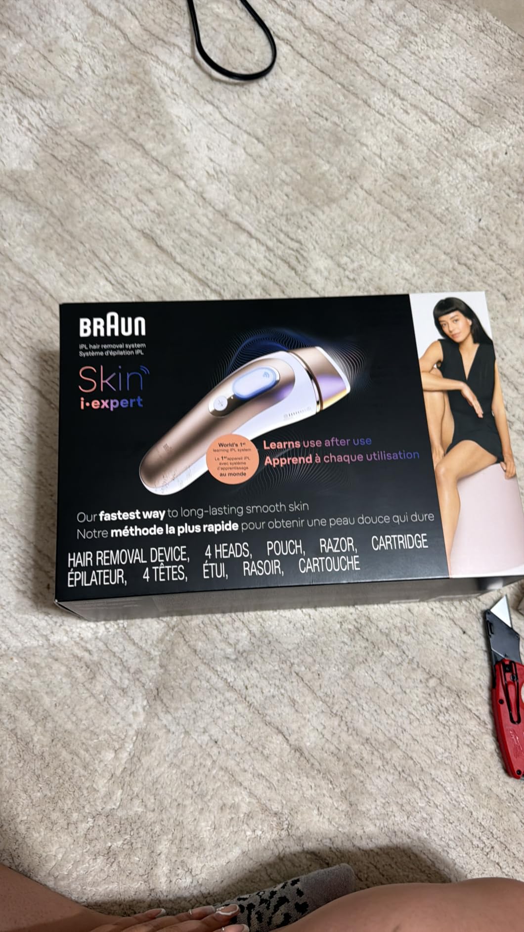Braun Skin i-Expert Smart IPL PL7219 at Home Laser Hair Removal for Women and Men with App, Premium Pouch, Venus Razor, 2 Smart Heads, Facial Trimmer customer photo 1