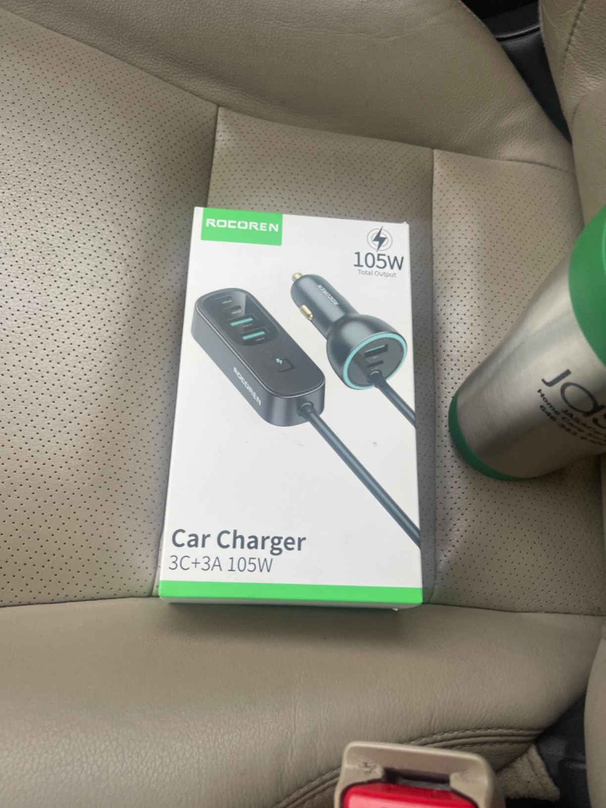 Rocoren 105W 6-Port PD USB-C Car Charger with 5FT Cable, Travel Essentials | Cigarette Lighter Adapter Powers Multiple Devices At Once, Car Accessory For Road Trips customer photo 2