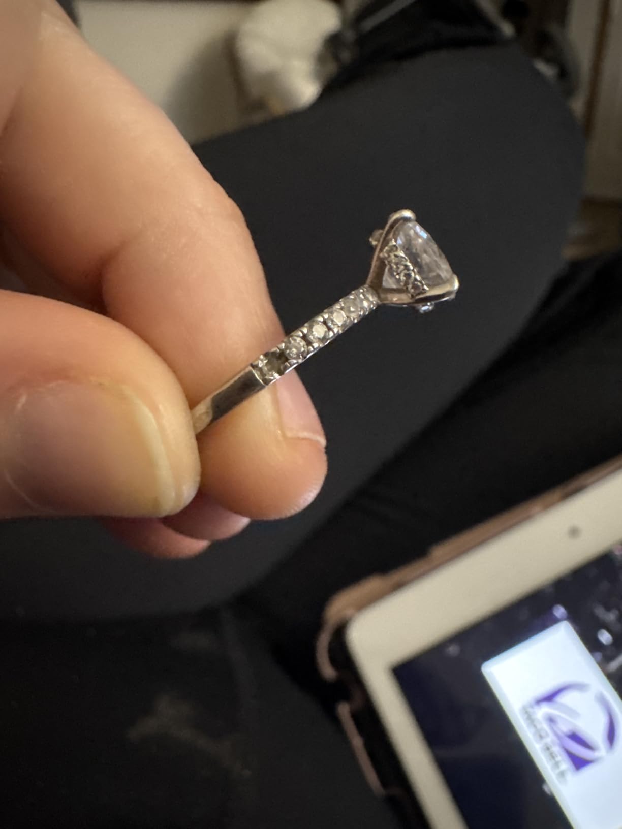 SMILEST 2ct Hidden Halo Engagement Rings for Women, 925 Sterling Silver customer photo 1