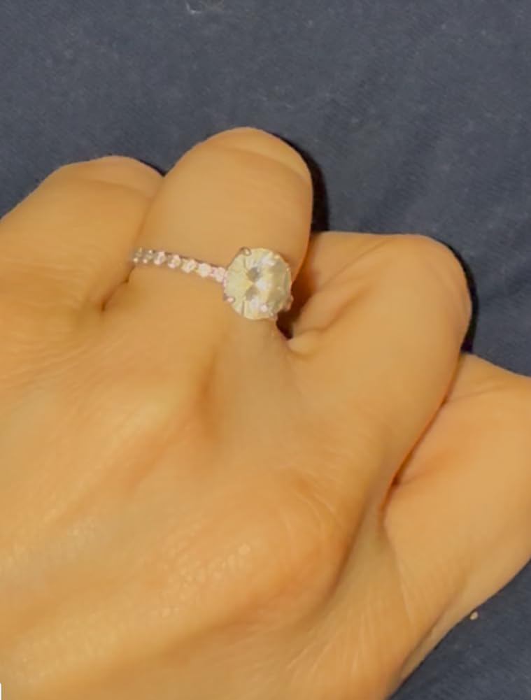 SMILEST 2ct Hidden Halo Engagement Rings for Women, 925 Sterling Silver customer photo 2