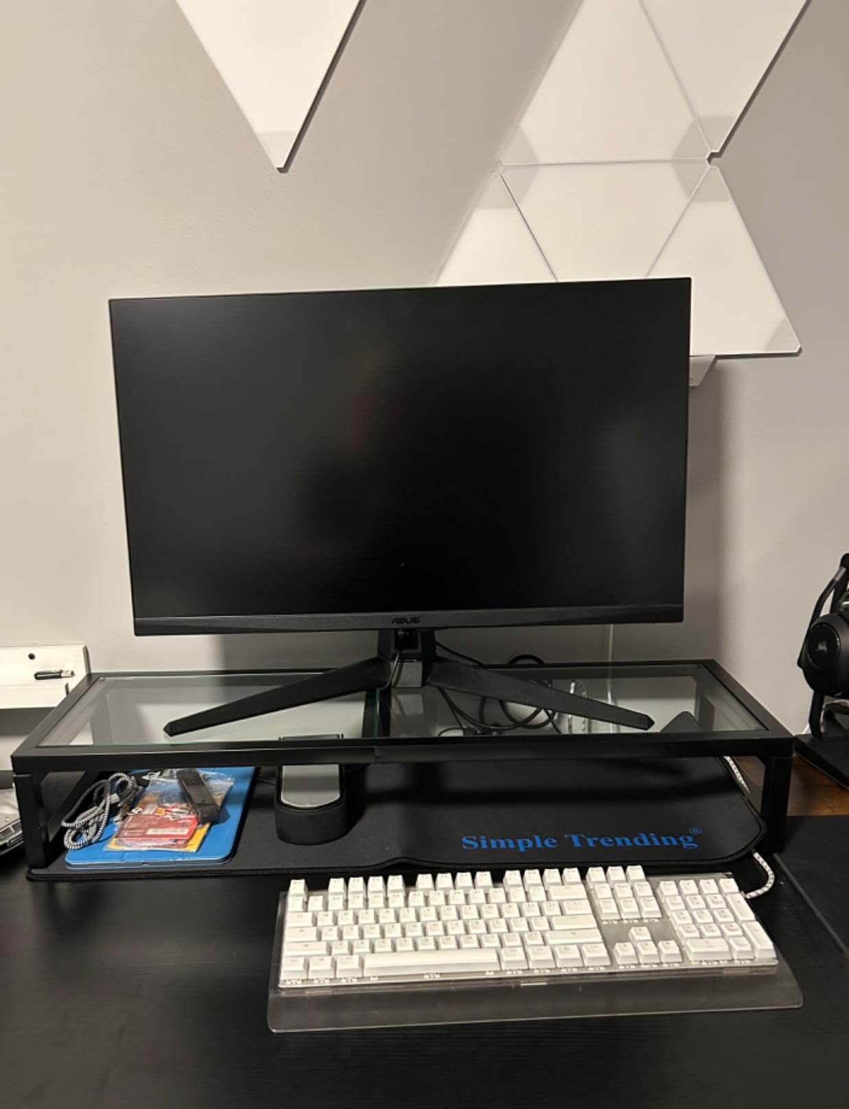 Simple Trending Dual Monitor Stand Riser with Mouse Pad, Black customer photo 1