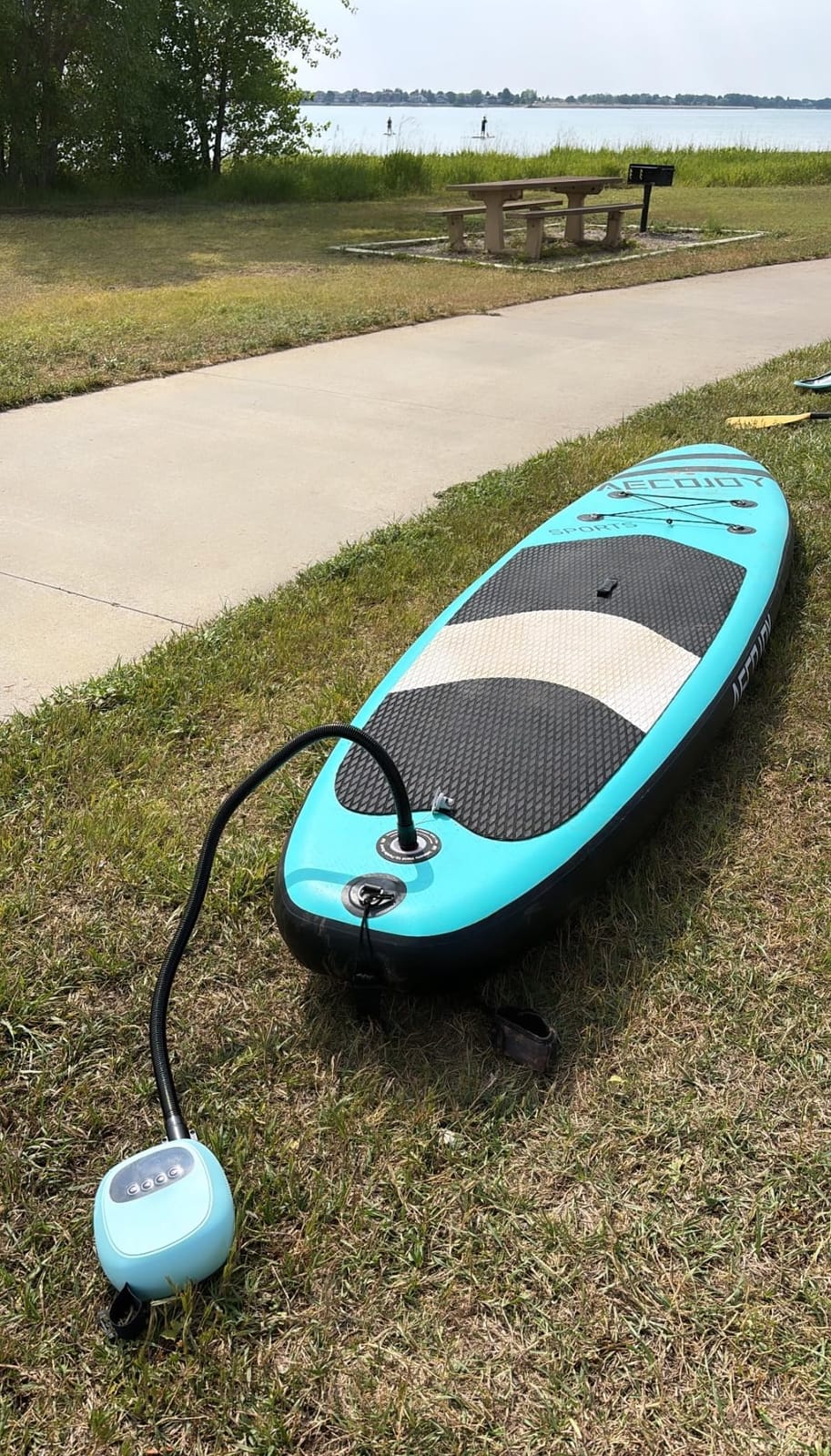 dwndpump Paddle Board Electric Pump, Rechargeable Battery-Powered Auto-Off | 20 PSI Portable Cordless Dual-Stage Inflation/Deflation, with 7 Valve Adapters, Inflatables for Kayaks, Wind Wings, SUPs customer photo 2