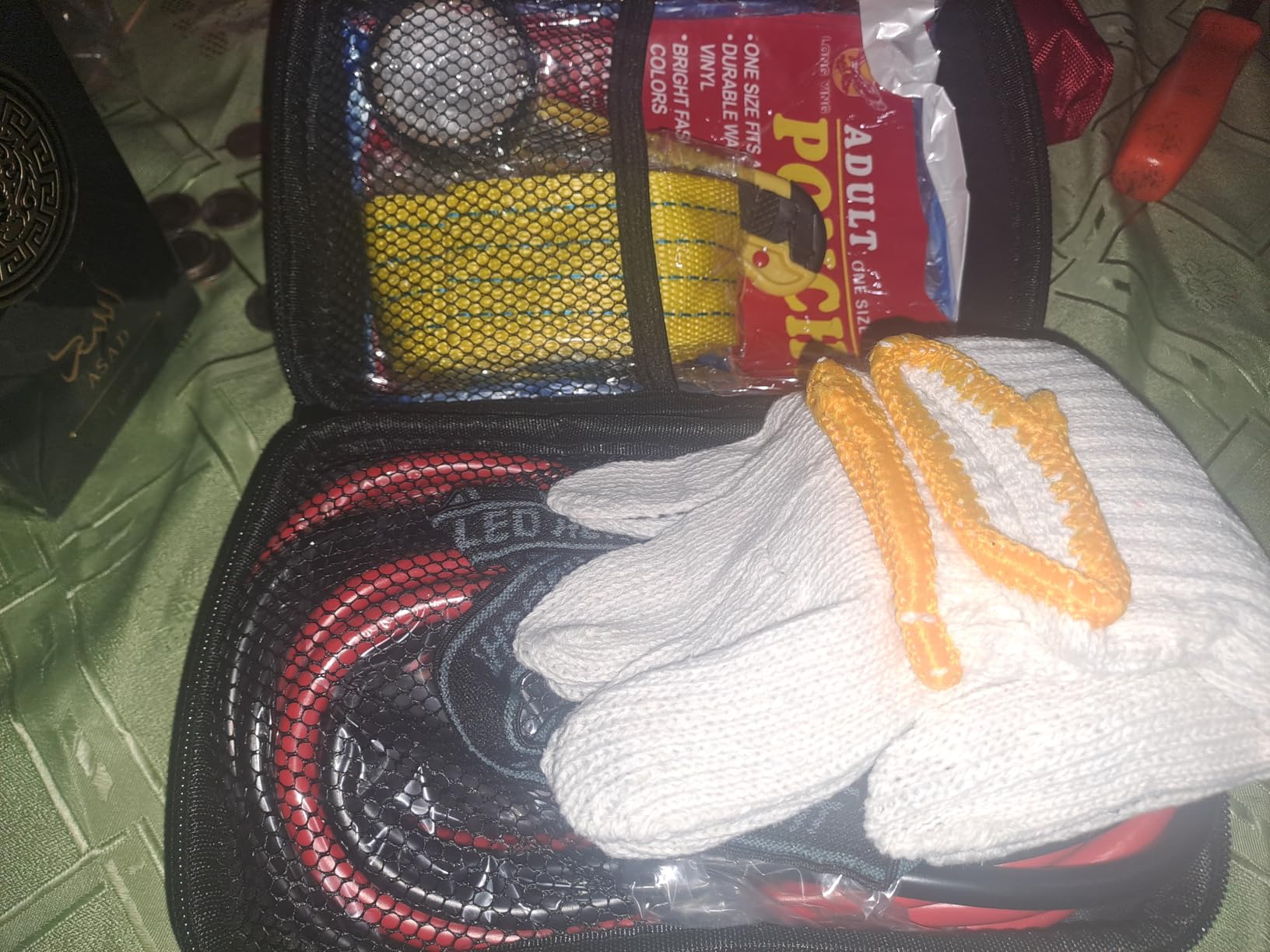 LIANXIN Car Roadside Emergency Kit, with Jumper Cables Car Safety Kits, Emergency Car Kit Tow Straps Headlamp Jumping Cables Safety Hammers Gloves, Breakdowns Gifts for New Drivers customer photo 1