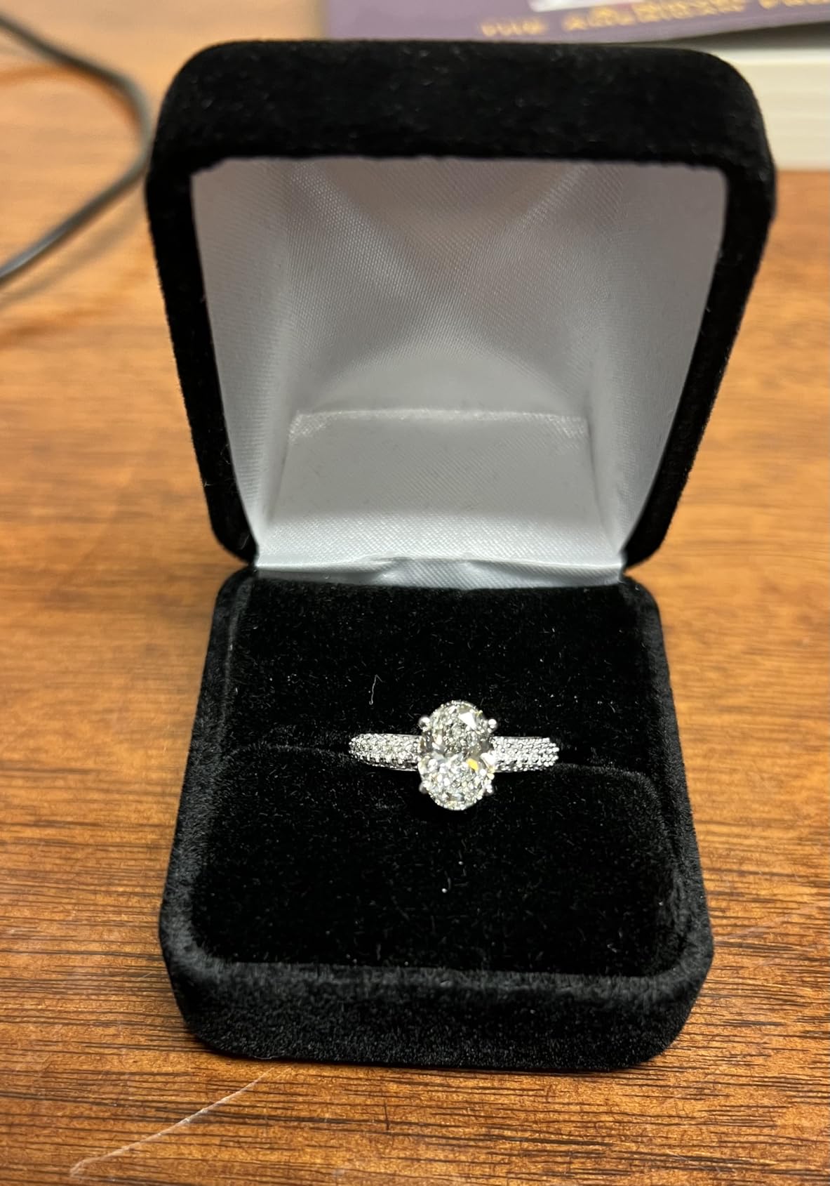 Houston Diamond District 1 to 5 CT Lab Grown Diamond Vintage Engagement Ring | 14K White Gold Oval and Round Cut Vintage Wedding Ring in Solid Gold D-E Color VS1-VS2 Clarity customer photo 1
