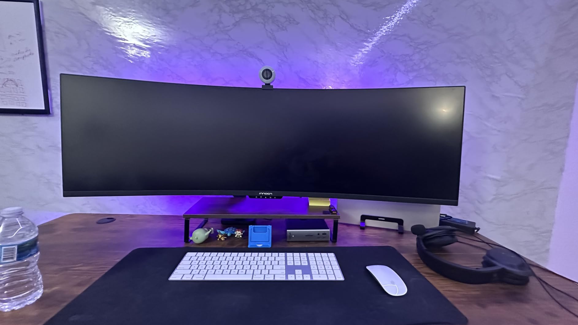 ARES WING Ultrawide Monitor Desk Arm for 17 to 49 Inch Screen, Holds 44 Lbs | Pro Gas Spring, Full Range of Motion, for 75/100 Vesa Mount, for Samsung, LG Curved/Flat Monitor, with C Clamp, Grommet Base customer photo 1