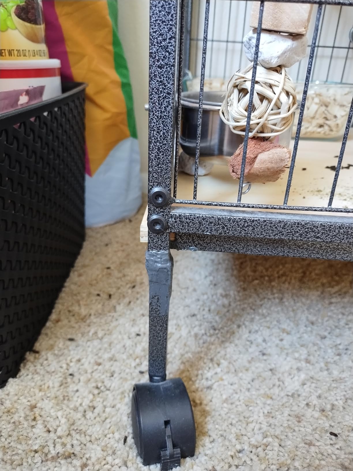 PawHut Metal Small Animal Cage, 5-Tiers Rolling Big Ferret Cage with Hammock, Removable Tray, for Chinchilla, Sugar Glider, White customer photo 1