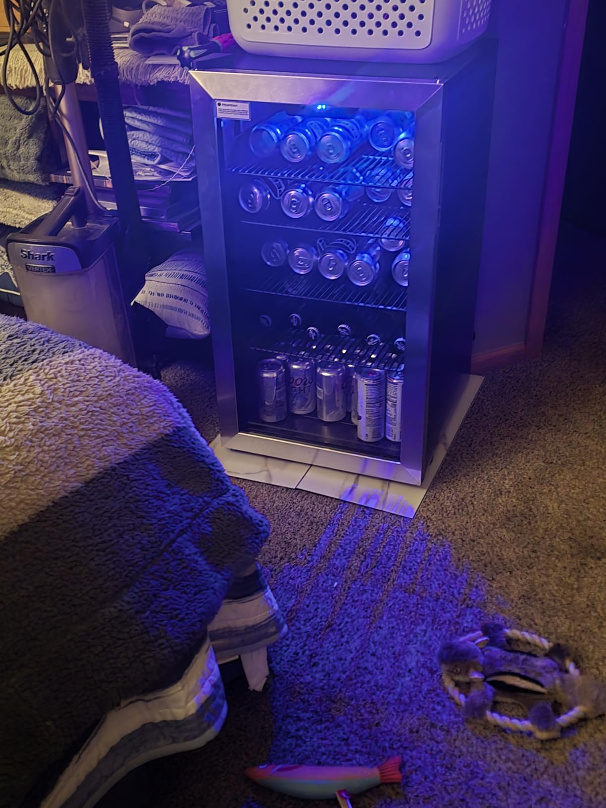 Feelfunn Beverage Refrigerator Cooler - 126 Can Mini Fridge Glass Door for Drinks Soda Beer Wine - Small Refrigerator for Office Bedroom Home Bar, 4 Adjustable Shelves, 3.2 Cu.Ft, Silver customer photo 2
