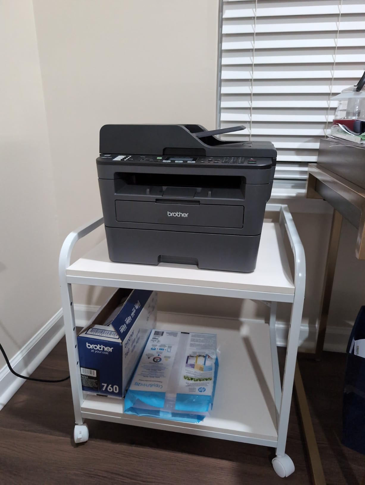 Fannova Large Size Under Desk Printer Stand, Height Adjustable Top Shelf customer photo 2