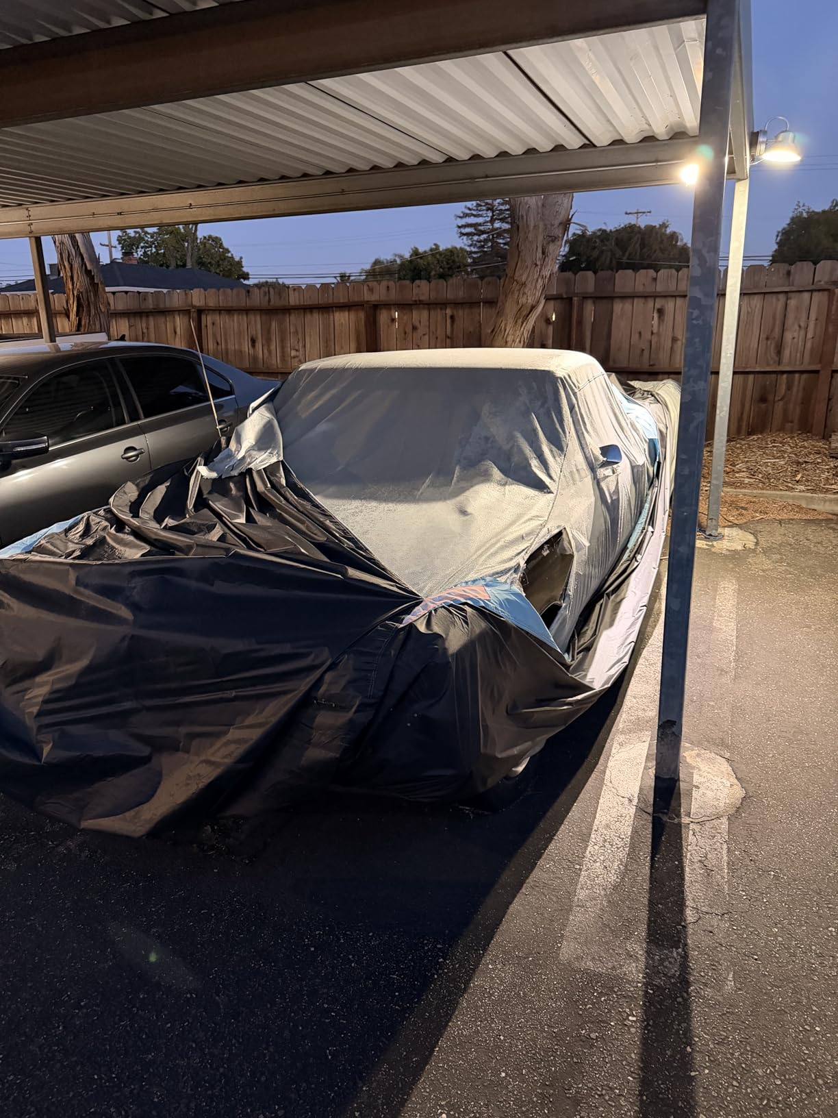 MORNYRAY Waterproof Car Cover All Weather Snowproof UV Protection Windproof Outdoor Full Truck Cover, Universal Fit for (All Black, Fit Truck Length 210-230 inch) customer photo 1