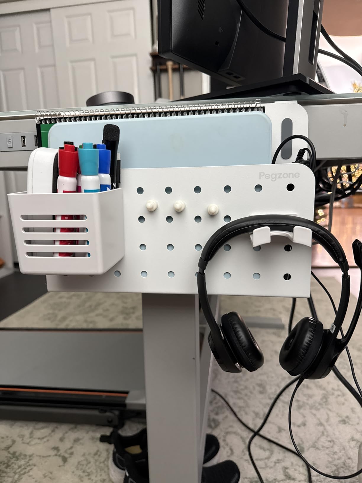 PEGZONE Desk Side Storage Organizer, Fits Flat Edge 0.4