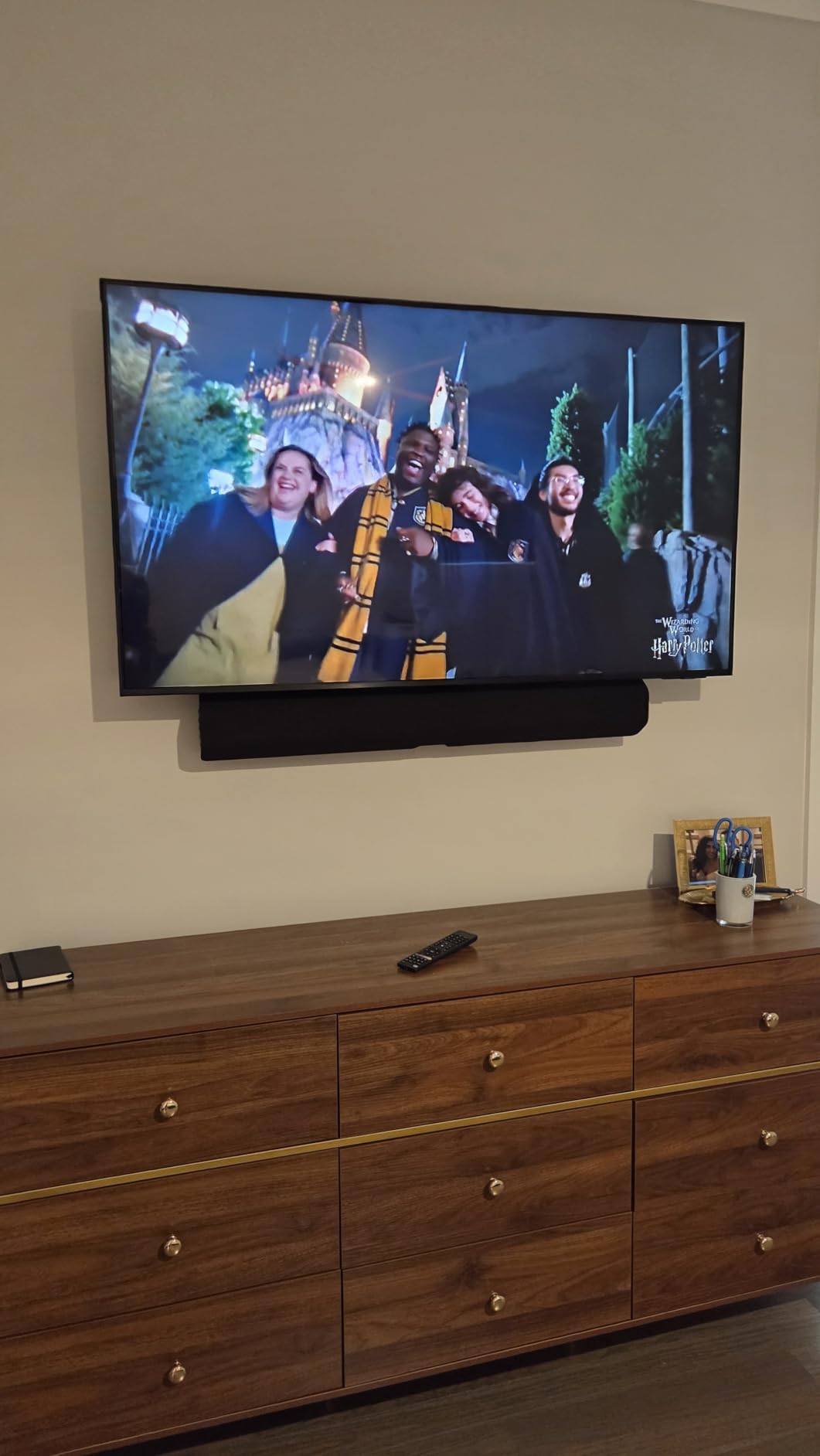 Perlegear Soundbar Mount with Adjustable Height, Sound bar Mount up to 15 lbs customer photo 1