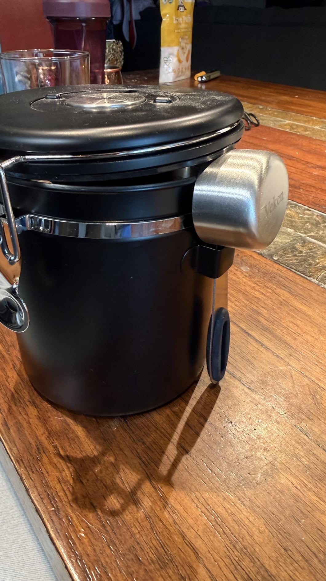 Veken Coffee Canister with Window, Airtight Stainless Steel Container, 22OZ | Kitchen Food Storage for Beans,Ground,Espresso,Rice,Tea,Sugar,Bar Accessories,Gifts customer photo 2