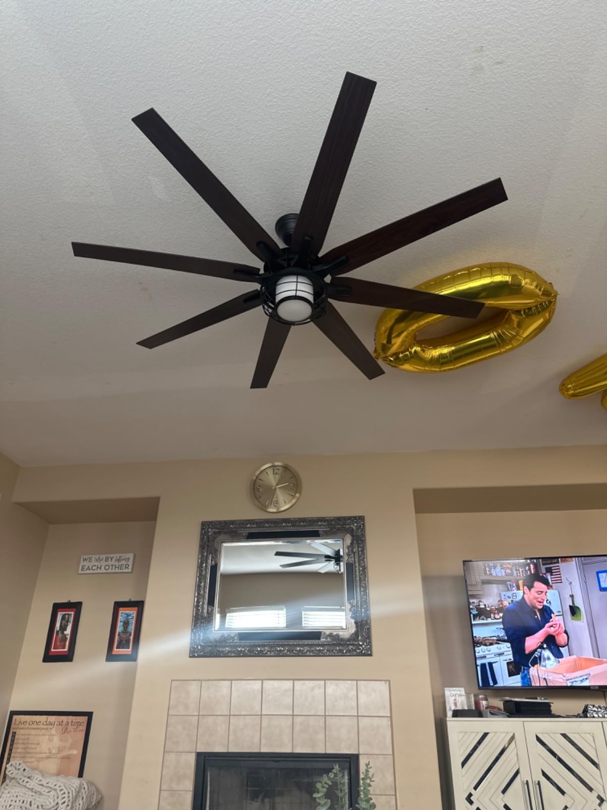Amico 100 Inch Ceiling Fans Without Lights, Indoor/Outdoor Ceiling Fan with Remote Control, Reversible, 6 Blades, Noiseless, Industrial Black Ceiling Fan No Light for Patio, Porch, Garage, Shop customer photo 2
