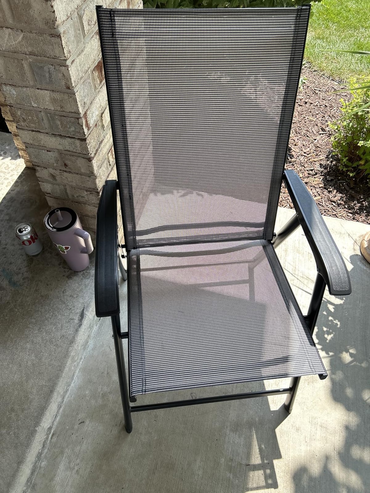 Yaheetech Patio Chairs Set of 4 Outdoor Foldable Dining Chairs, Black | Sturdy chairs for outside, Comfortable with great back support. holds 300 lbs. Ideal for deck, garden & camping. customer photo 1