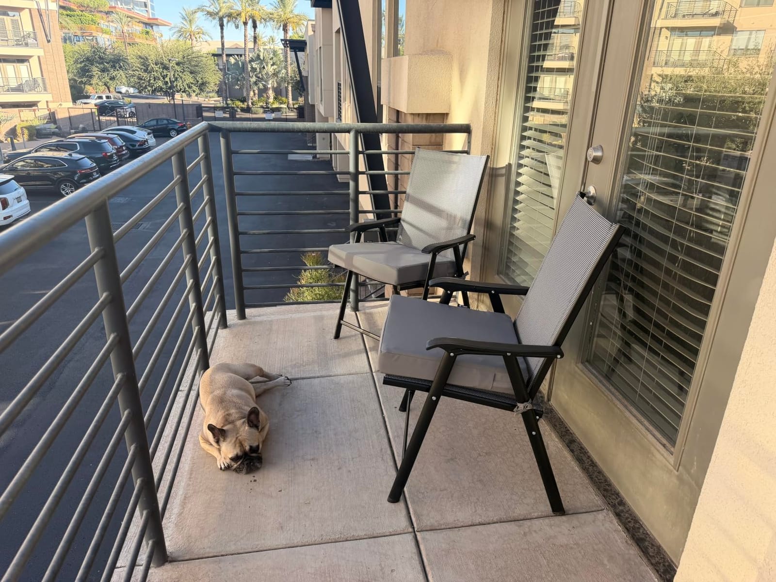 Yaheetech Patio Chairs Set of 4 Outdoor Foldable Dining Chairs, Black | Sturdy chairs for outside, Comfortable with great back support. holds 300 lbs. Ideal for deck, garden & camping. customer photo 2