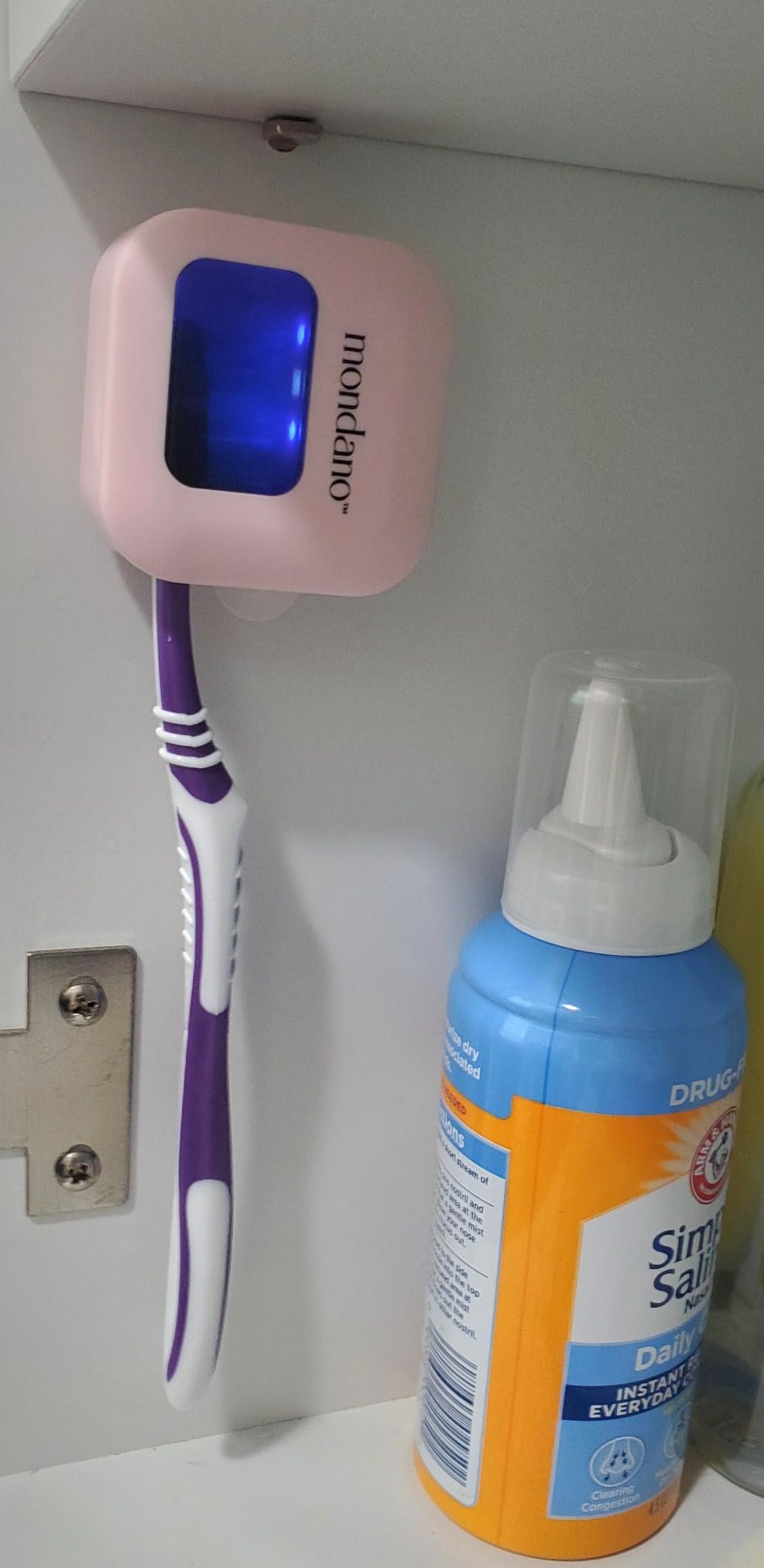 Mondano UV-C Toothbrush Sanitizer and Holder, Travel Case Cover Cap | Removes 99.9% of Contaminants; Rechargeable, 90-day Battery; Universal Brush Fit; Wall Mount or Travel; ABS Toothbrush Cover customer photo 1