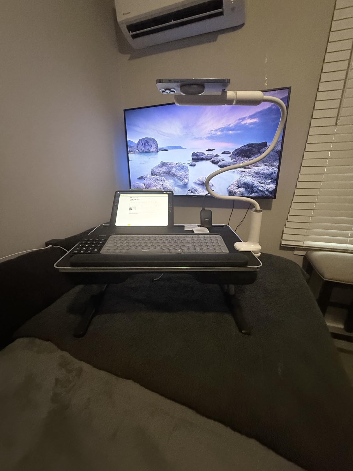 FoldWise 2-in-1 Bed & Lap Desk with Soft Cushion, Adjustable Height & Angle | Wrist Rest, Leather, iPad Holder & Stopper - Foldable Laptop Stand for Bed & Couch, Portable Bed Table Tray for Adults & Kids customer photo 2