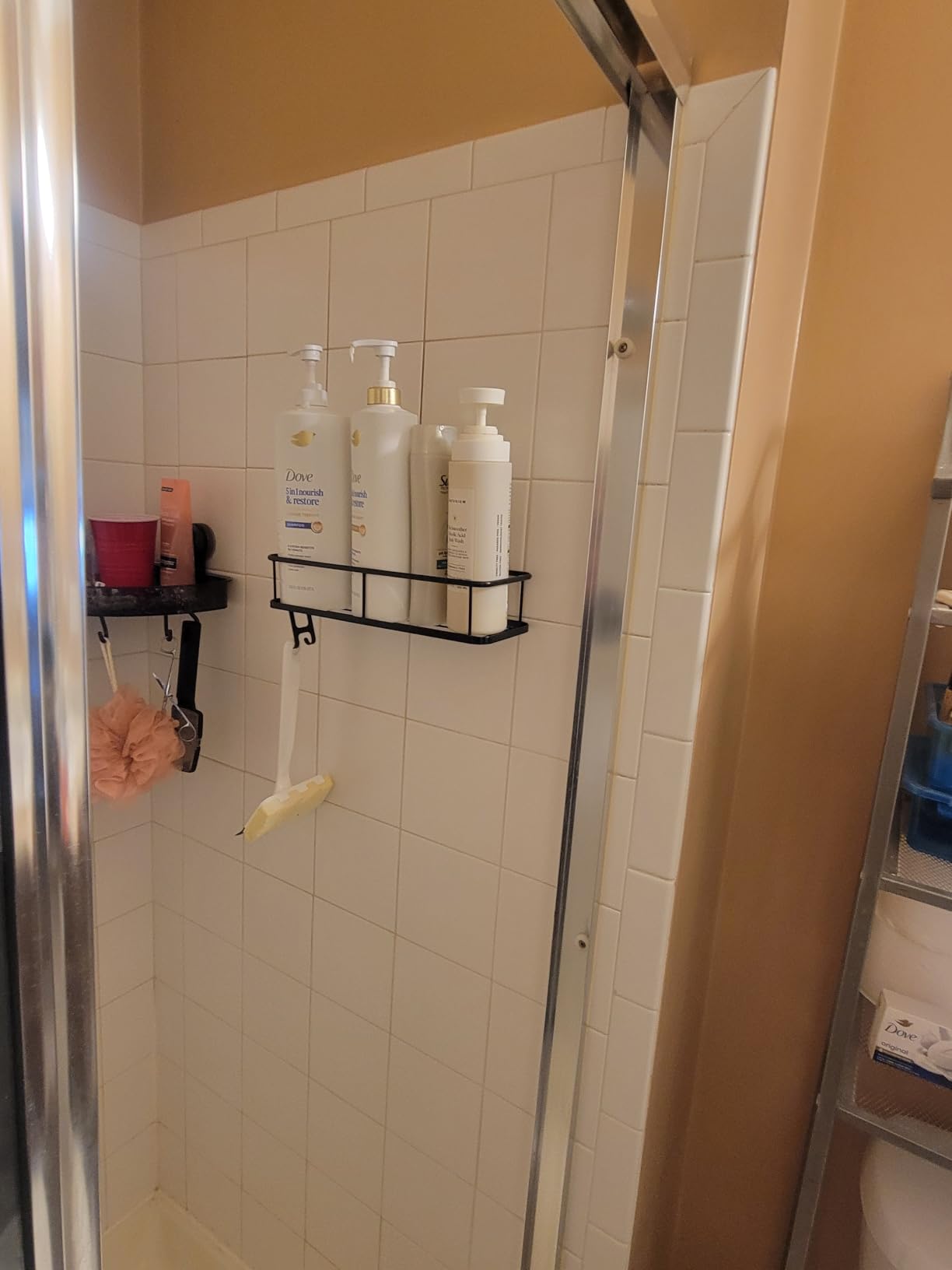 YASONIC Shower Caddy Adhesive, Rustproof Shower Organizer, Large Capacity Shower Shelves for Inside Shower, No Drilling Bathroom Organizers and Storage for Home Decor (2 Pack Black) customer photo 2