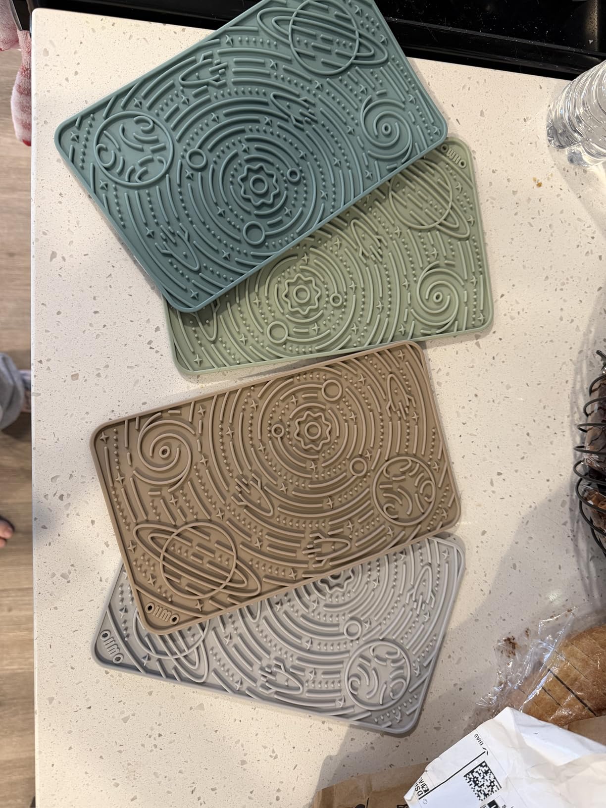 OHMO Lick Mat for Dogs&Cats, Space Pattern, Small, 2pcs, Camo&Sage Green | Pet Enrichment Toys, Slow Feeder, Textured Silicone Surface, Strong Suction Cups, Anxiety&Boredom Relief, Easy-Clean customer photo 2