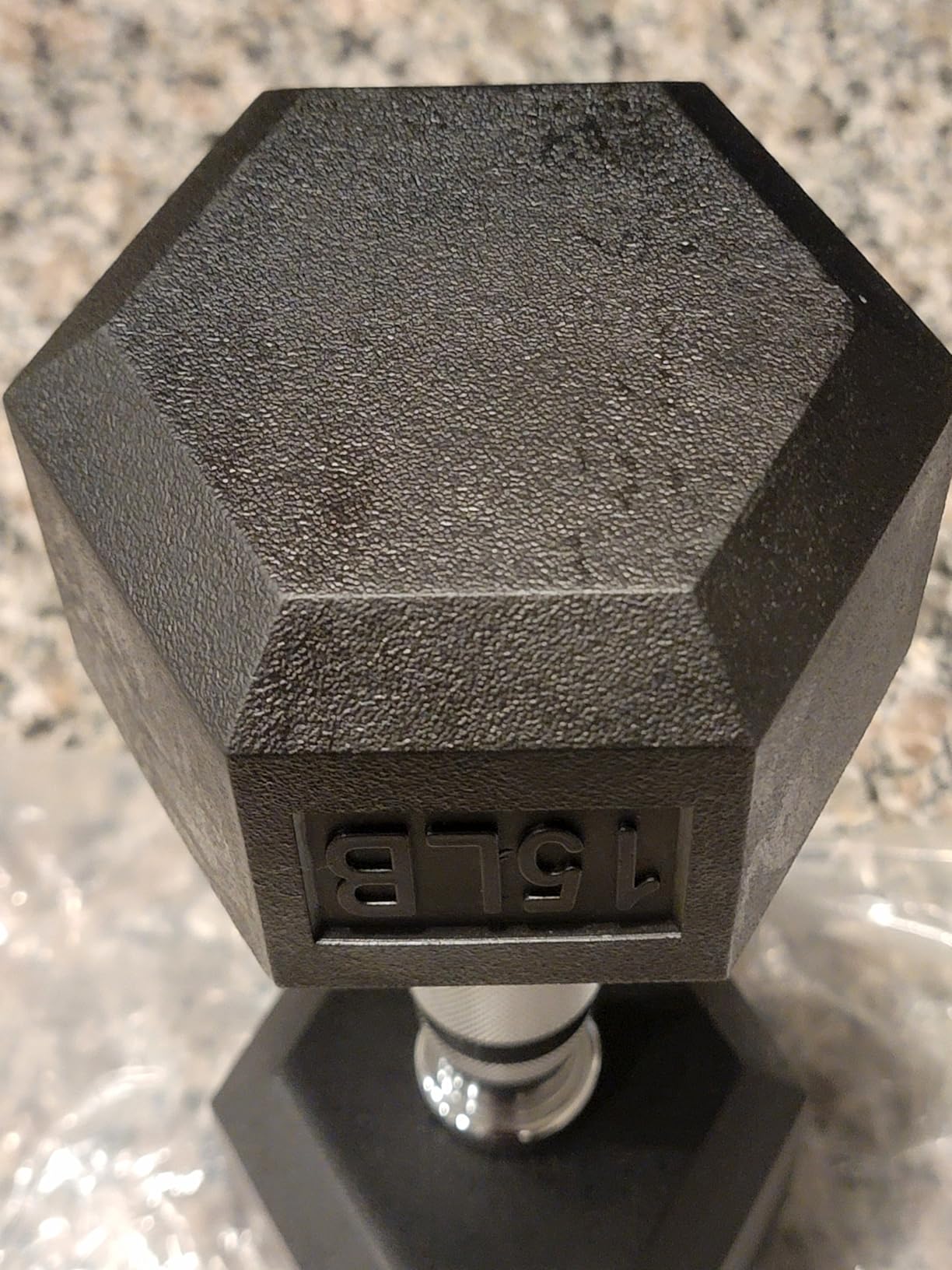 Signature Fitness Rubber Encased Hex Dumbbells with Optional Rack, 10 15 20LB Pairs and 5, 10 and 15 Pairs Weight Sets for Home Gym customer photo 1