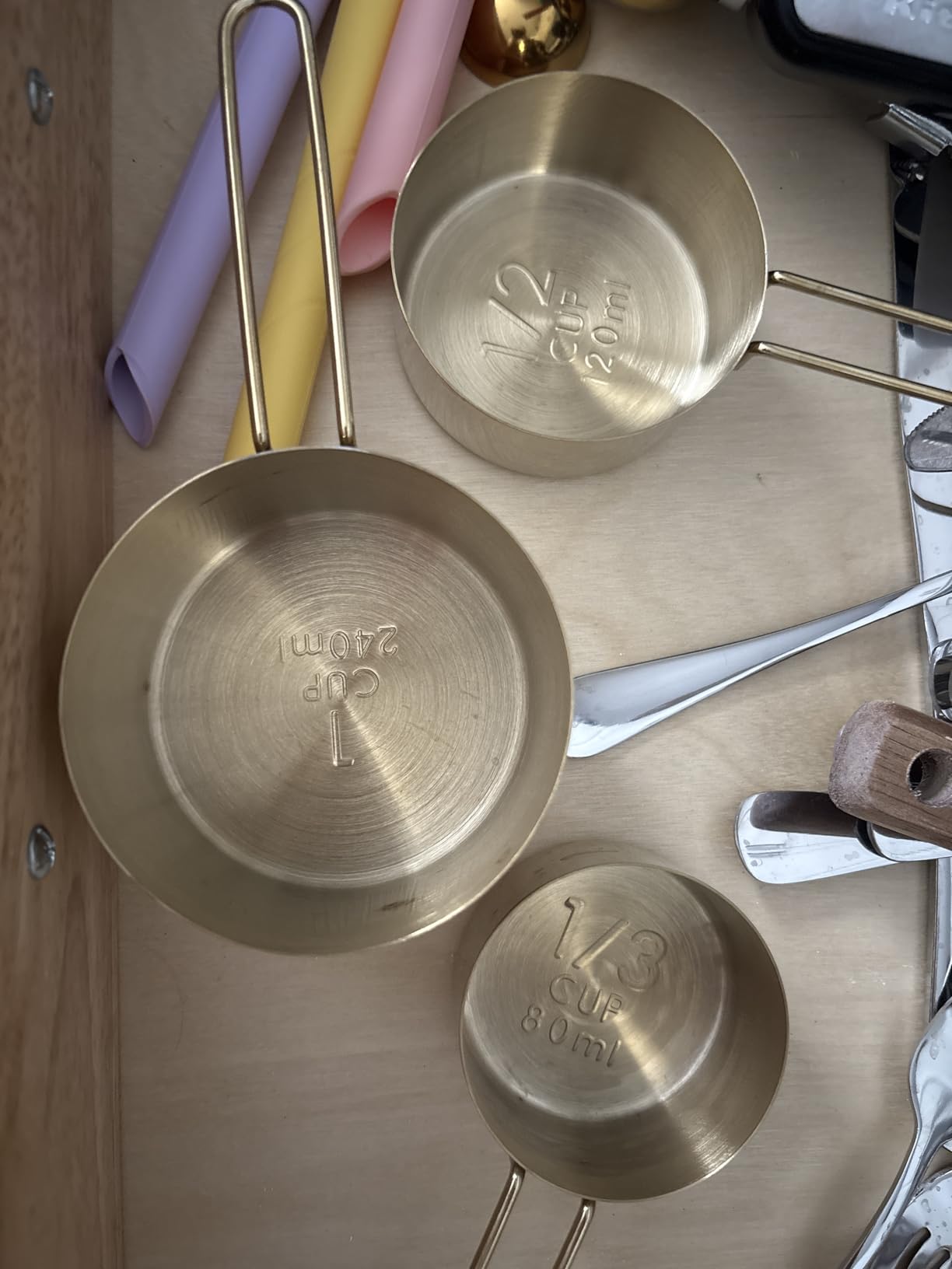 Martha Stewart Richburn 4-Piece Gold Stainless Steel Measuring Cup Set - Durable and Stylish Kitchen Measuring Tools for Baking and Cooking customer photo 1