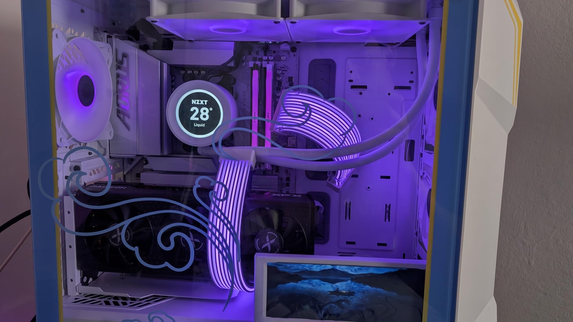 TECWARE Flex RGB Cable Cover Kit | Compatible with 24-Pin Motherboard and 8-Pin/16-Pin GPU | ARGB PSU Cable Extension with 5V 3-Pin Sync | RGB Lighting Kit for PC Cables | White customer photo 2