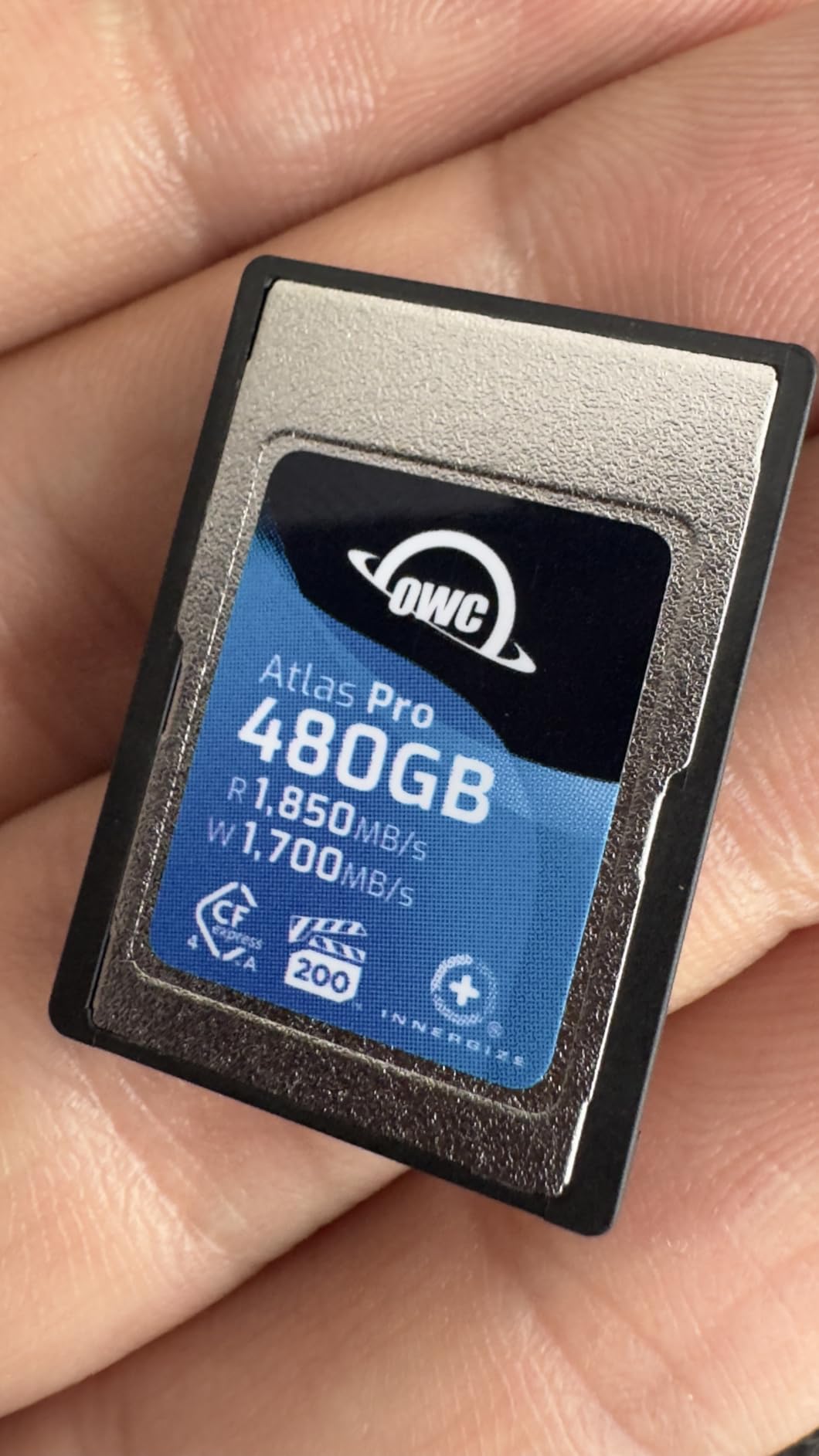 OWC 480GB Atlas Pro High Performance Cfexpress 4.0 Type A Memory Card Professional Grade, up to 1850MB/s Read and 1700MB/s Write Speed | Up to 1850MB per S Read, 1700MB per S Write, VPG200 Certified, Innergize Health and Firmware Support customer photo 1