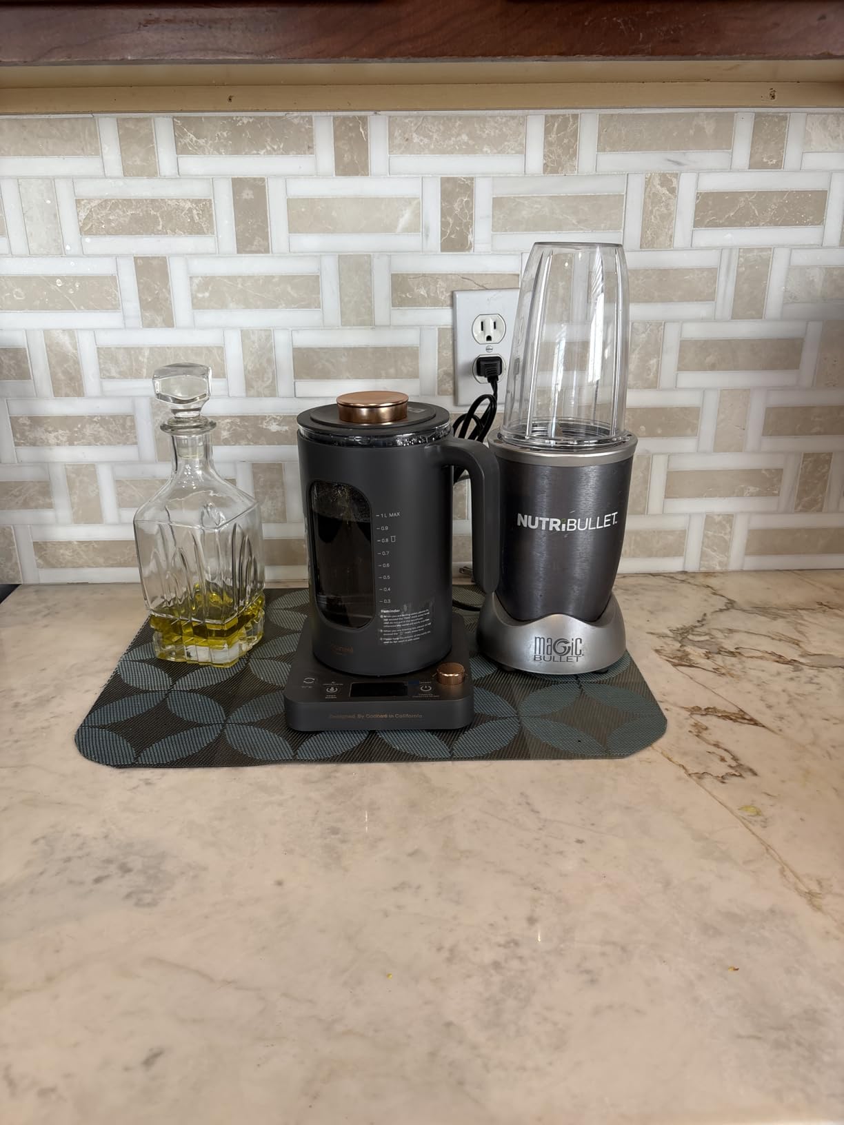 INTASTING Electric Tea Kettle with Infuser, ±1℉ Temperature Control, 1L | Borosilicate Glass, 1200W Fast Heating, Easy to Clean, Keep-warm, Auto shut-off, Dark Gray customer photo 2