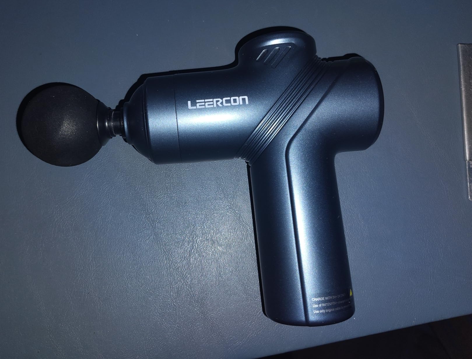 LEERCON Massage Gun Deep Tissue Mini Muscle Massager for Pain Relief, Blue | Small Portable Handheld Massager Gun, Back and Neck Massager for Pain Relief, 6 Speed & 4 Heads, Birthday Gifts for Men Dad customer photo 1
