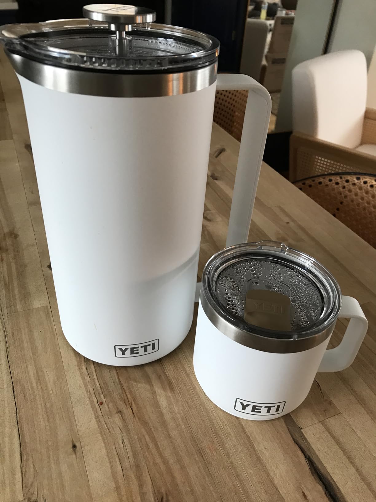 YETI Rambler 64 oz. French Press Coffee Maker, Navy | with GroundsControl Filter customer photo 2