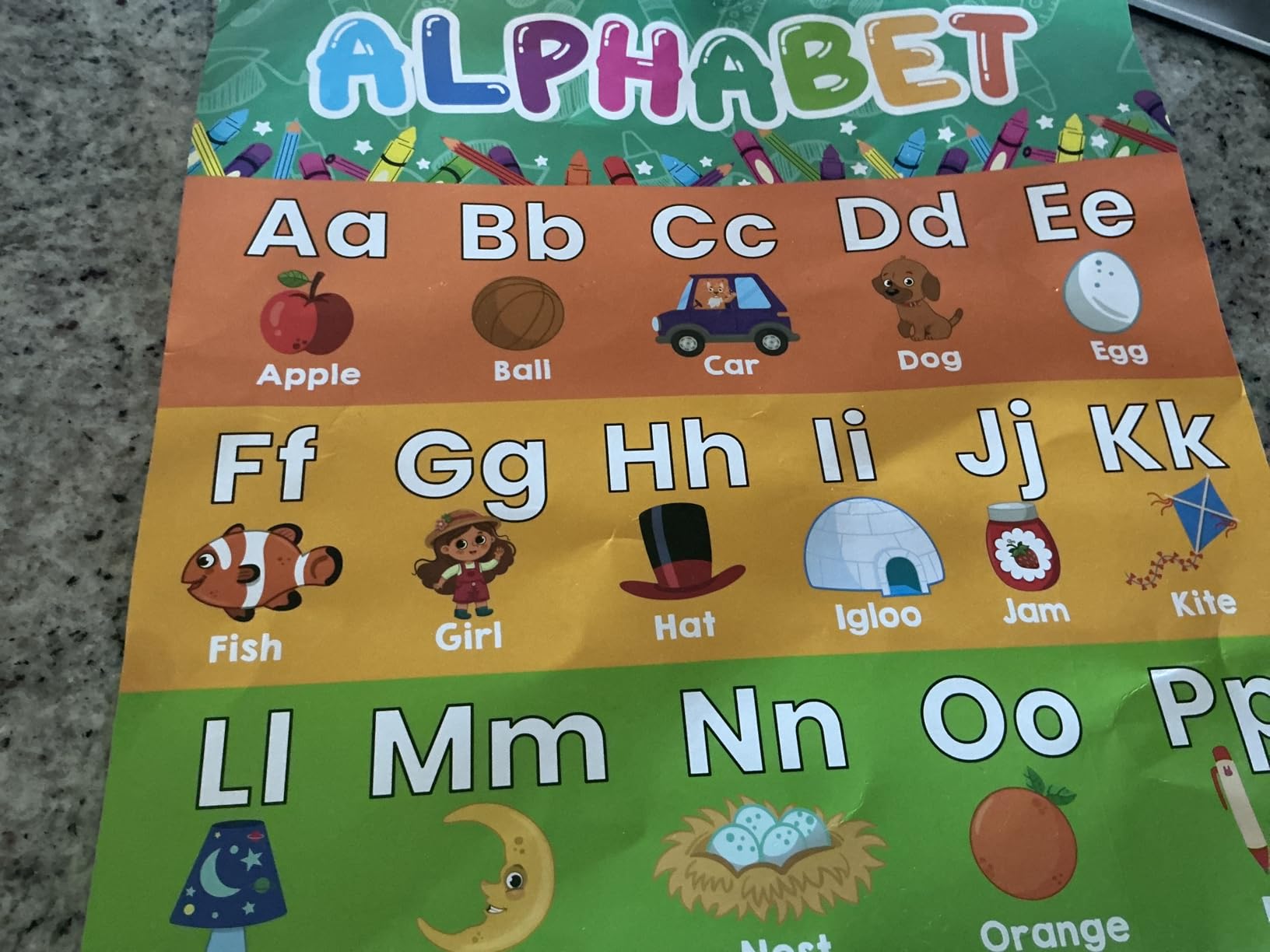 Decorably 20 Preschool Vibrant Learning Posters for Toddlers 1-3, 11x17in | Matte-Laminated Classroom Decor customer photo 2