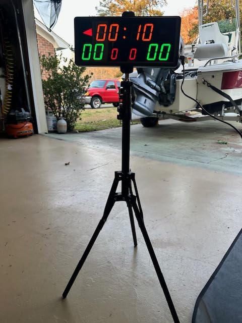 Samshow LED Electronic Scoreboard Digital Score Keeper with Remote & Tripod, Basketball Scoreboard with Shot Clock & Timer & 12/24h Real Time for Football/Corn Hole/Ping Pong/Table Tennis customer photo 1