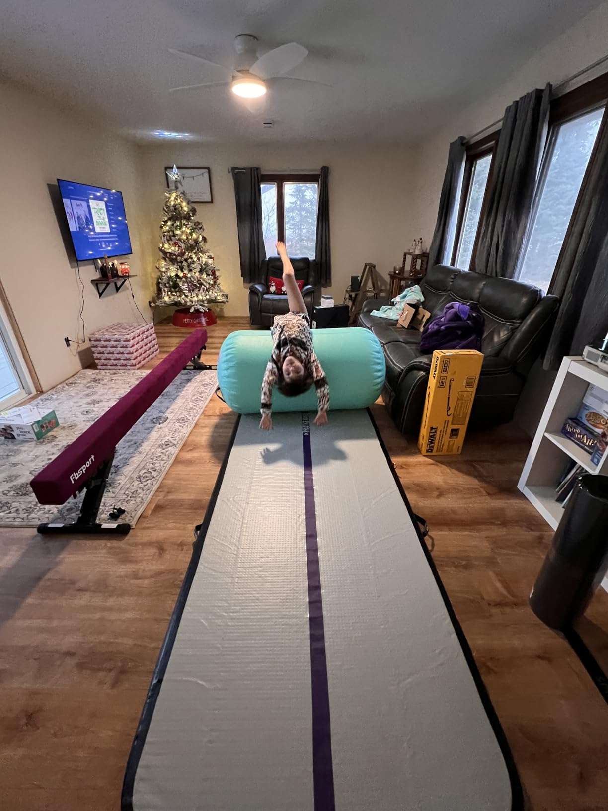 FBSPORT 8FT Adjustable Balance Beam, Gymnastics Floor Beam with Legs | High and Low Floor Beam Gymnastics Equipment for Kids/Adult, Gymnastics Beam for Home Training/Practice/Physical Therapy customer photo 2