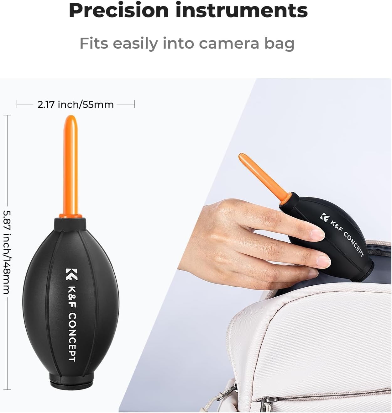 K&F CONCEPT Silicone Air Blower with Long Nozzle, Individually Packaged | Strong Airflow, Fast Rebound & Portable, Lightweight, for DSLR Sensors Camera Telescopes Keyboards, MB03 customer photo 1