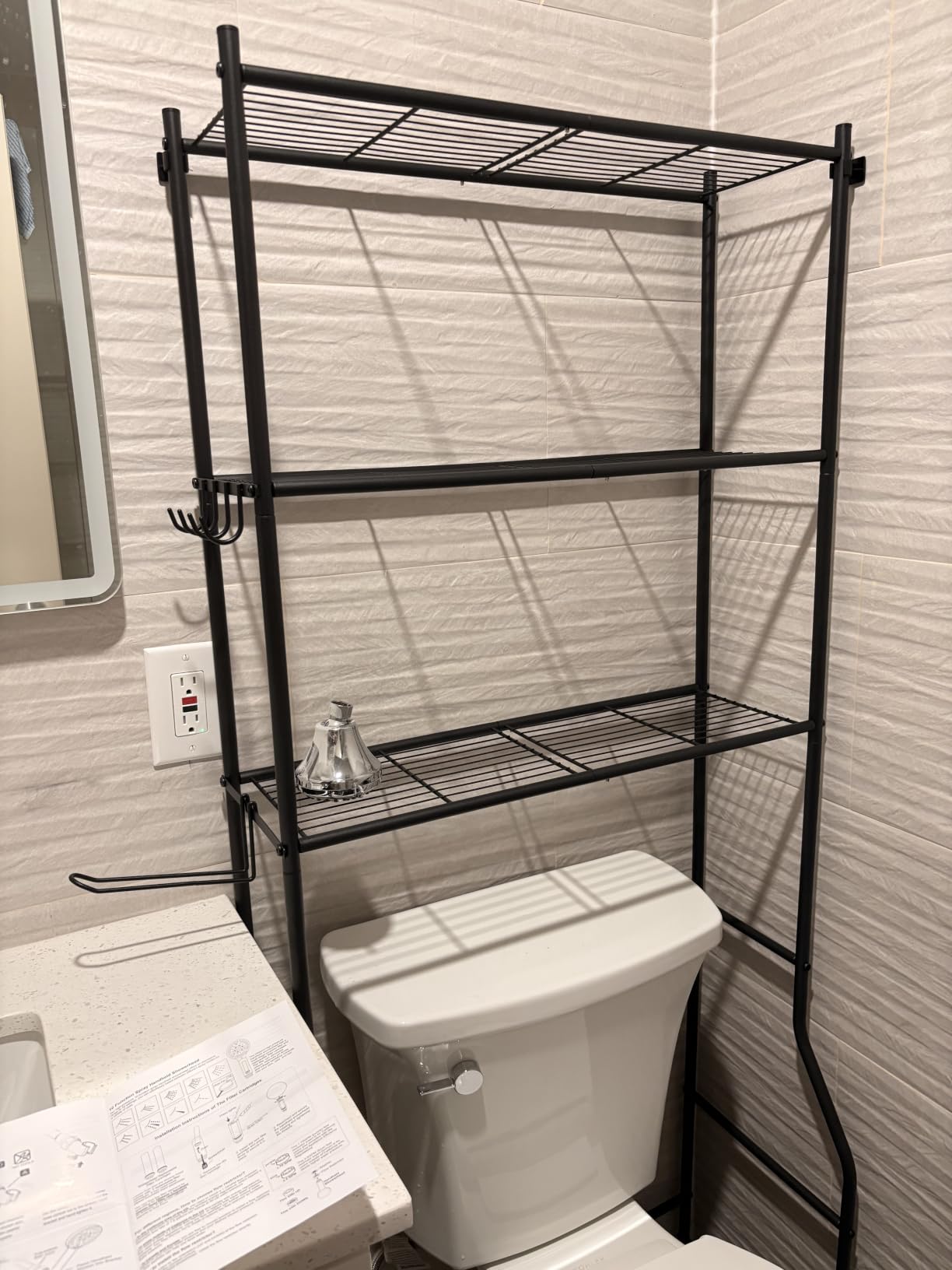 GloTika 3-Tier Over Toilet Storage, Anti-Tilt, 64