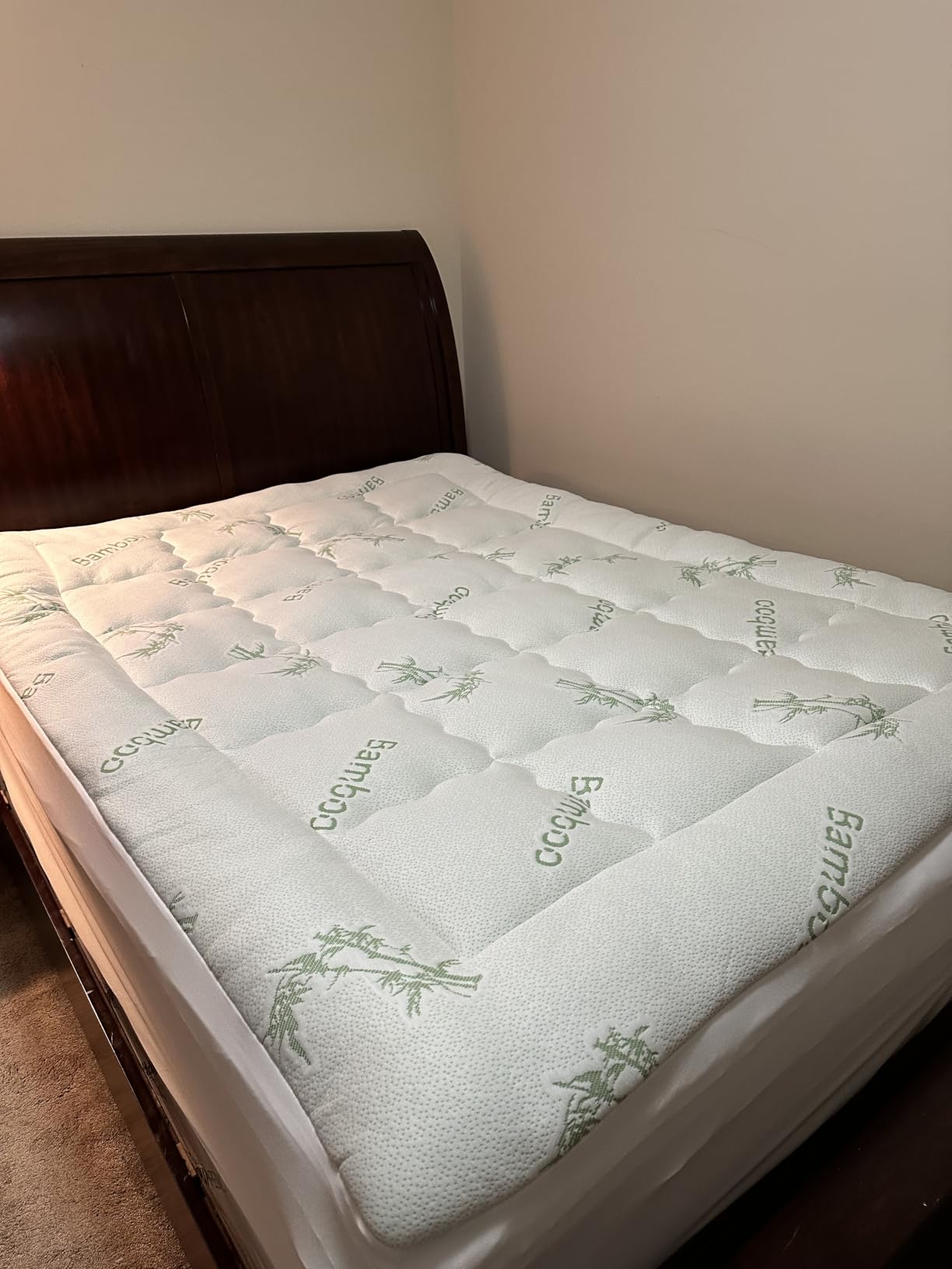 BEDLORE King Mattress Topper Viscose Bamboo, Thick Pillow Top Mattress Pad | Stretchable Pockets Fit 6
