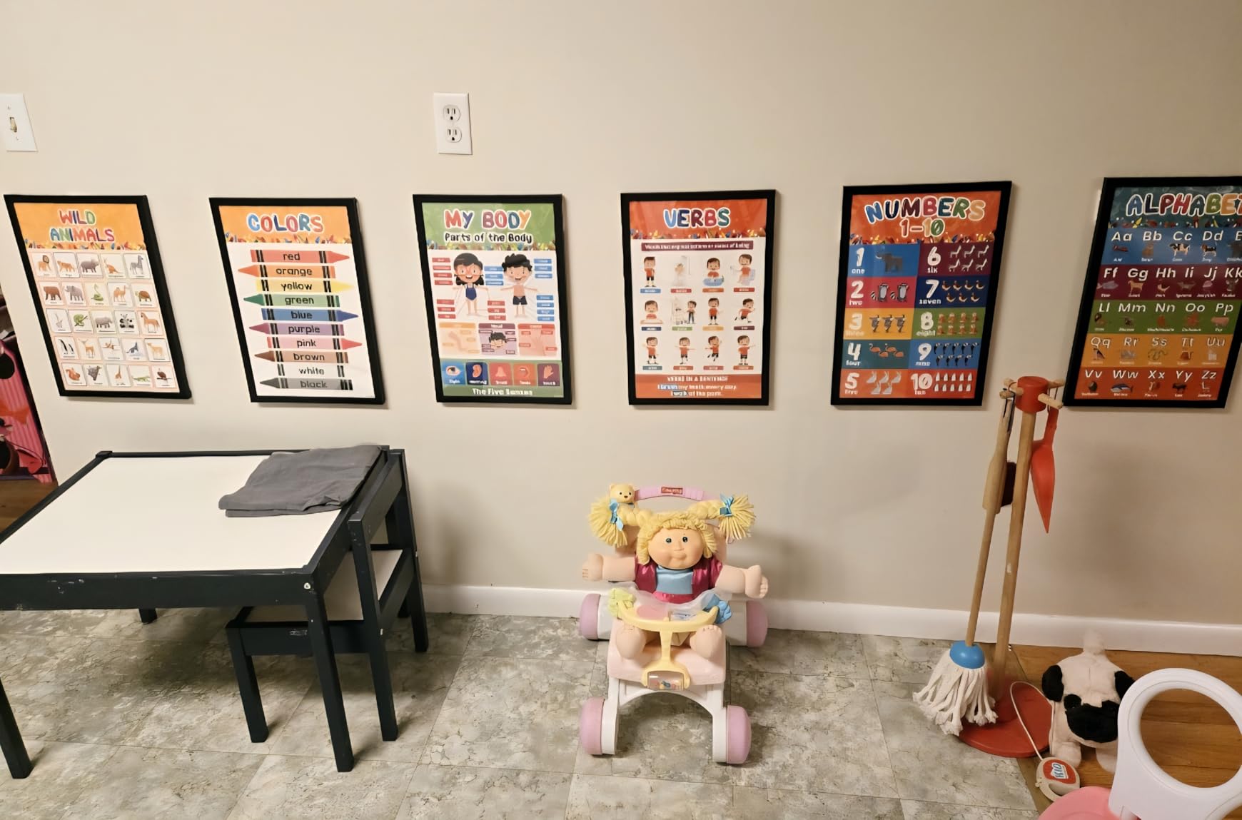 Decorably 50 Pack Learning Posters for Toddlers 1-3, Kids 3-5, 11x17in | Educational Toddler Learning Posters, Matte-Laminated Classroom Decor customer photo 1