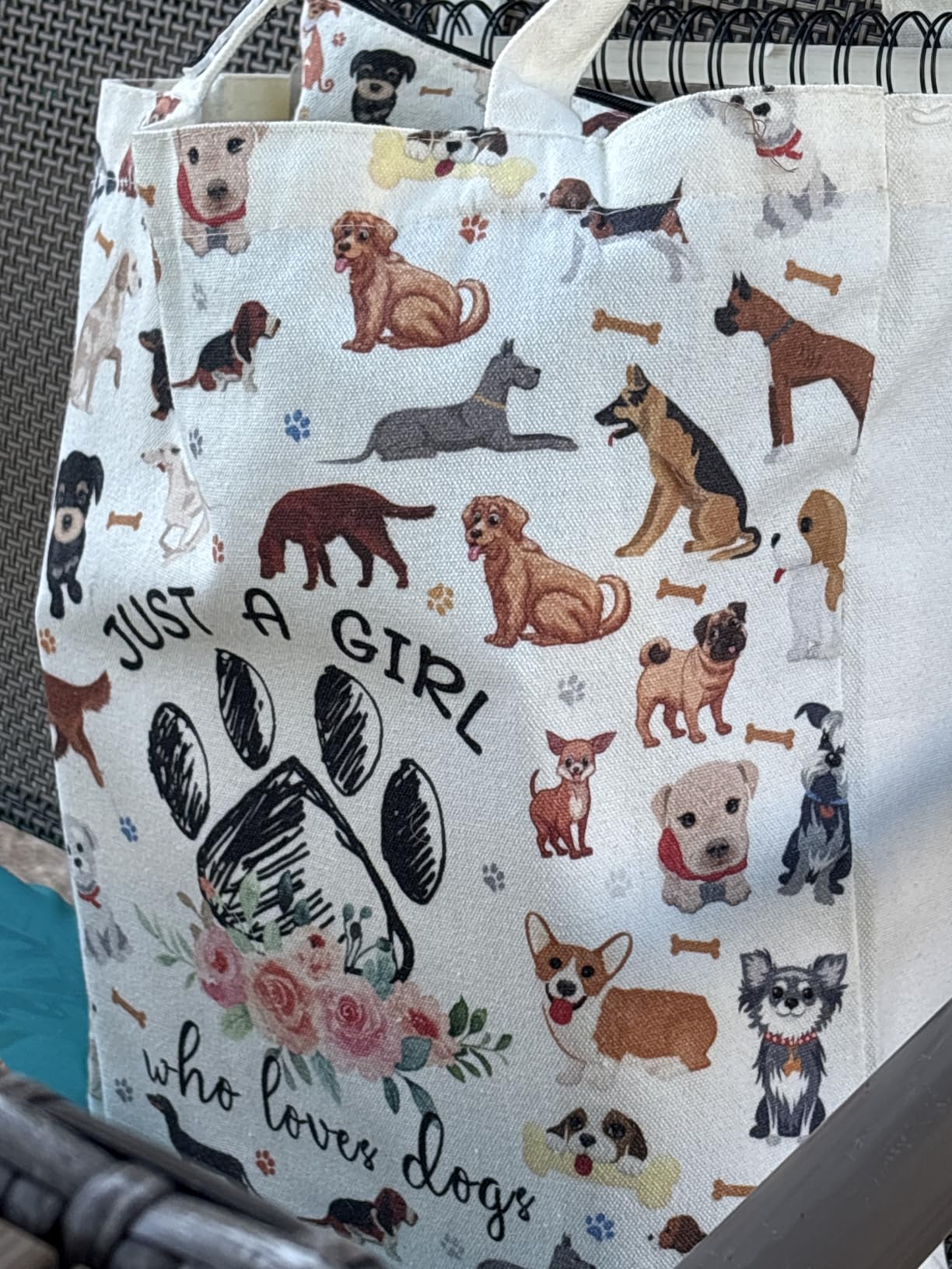 DHQH Cute Gifts for Dog Lover, Dog mom Gift Reusable Grocery Beach Shopping Bag for Women, Birthday Gift for Mom Daughter Friends Sisters Who Loves Dogs customer photo 1