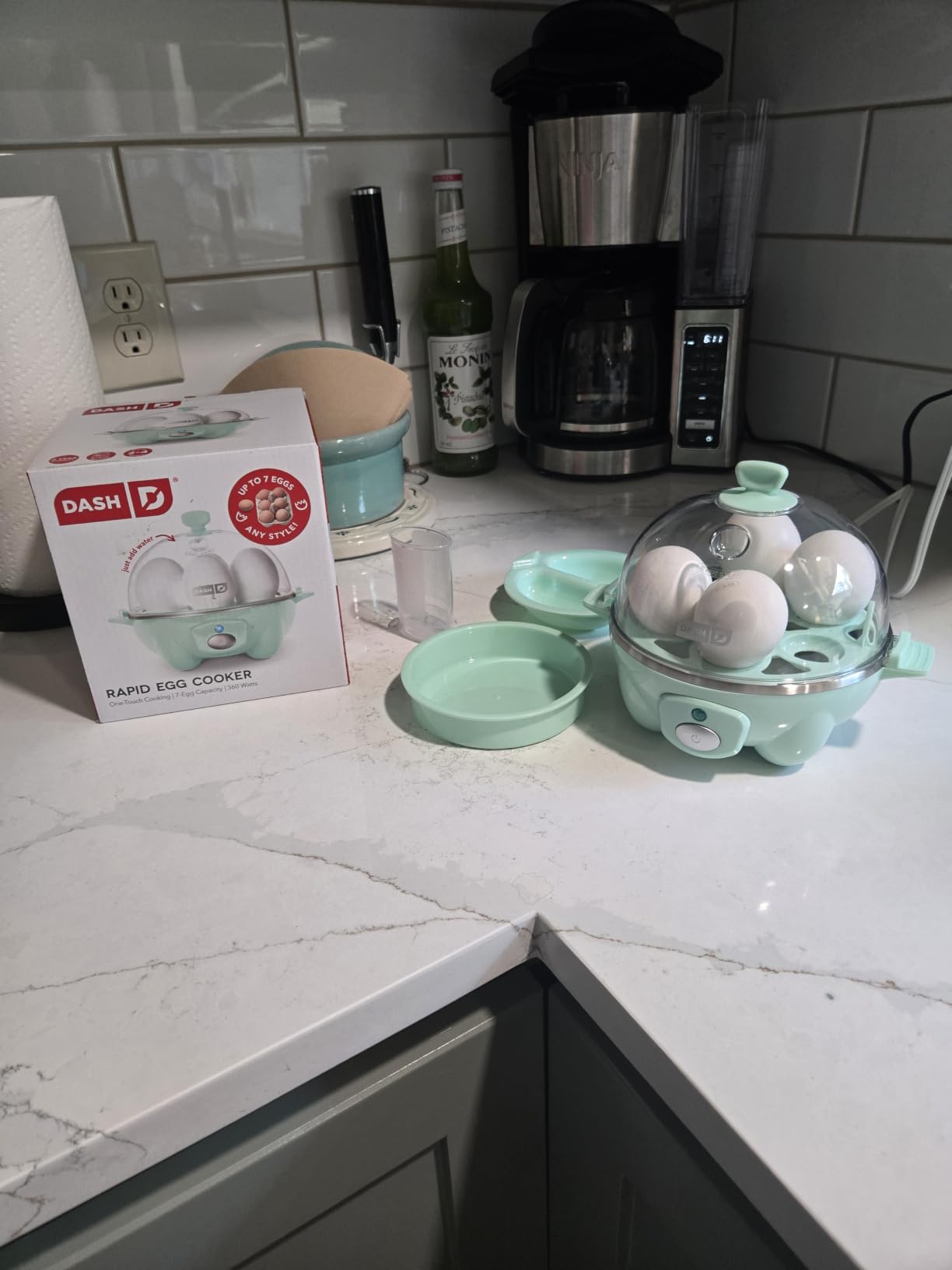 Dash Rapid Egg Cooker, 7 Hard Boiled Eggs, Black | Electric Egg Poacher, Boiler, Steamer & Omelette Maker Machine, Soft or Poached Eggs for Breakfast, Auto Shut-Off, BPA-Free customer photo 2