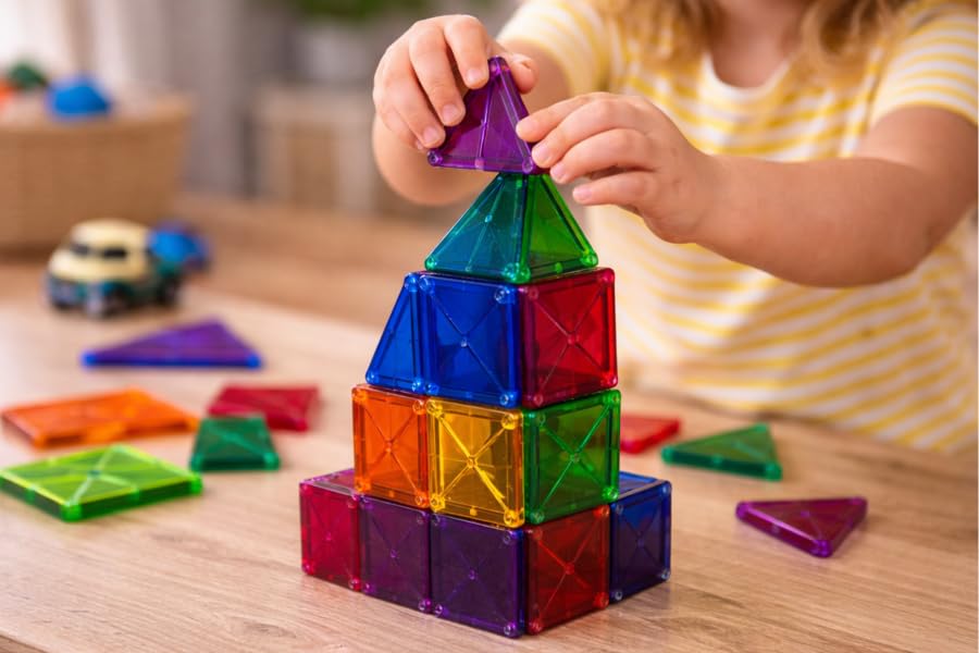Ryoichi 138PCS Magnetic Tiles Set with 2 Cars for Kids Ages 3-9+ Years | STEM Educational Construction Building Blocks & Montessori Learning Toys customer photo 2