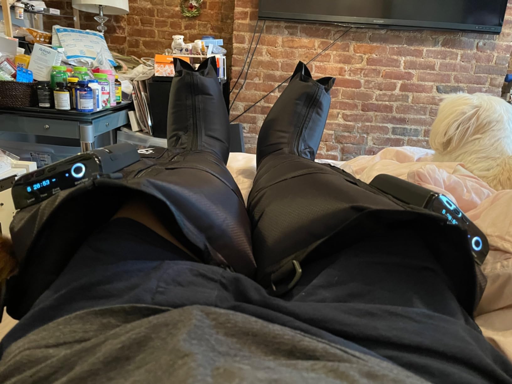 Hyperice Normatec Elite Wireless Compression Boots Recovery Size Standard | Increase Circulation | Symmetrical Massage | Bluetooth | Reduce Aches Pains | Pressure Sensor Feedback | 7 levels | Portable customer photo 1