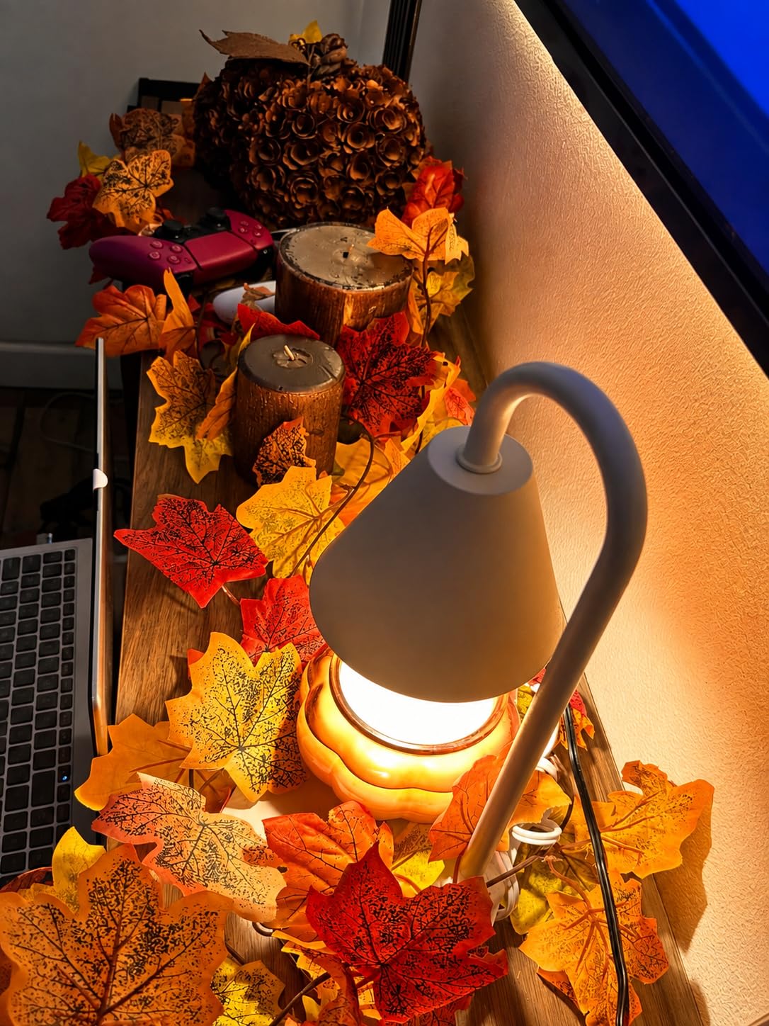 2Pcs 13FT Artificial Fall Leaves Garland for Thanksgiving Decor | Autumn Vines Maple Leaf Garlands for Mantle Fall Decoration for Home Autumn Indoor Outdoor Seasonal Home Decor customer photo 1
