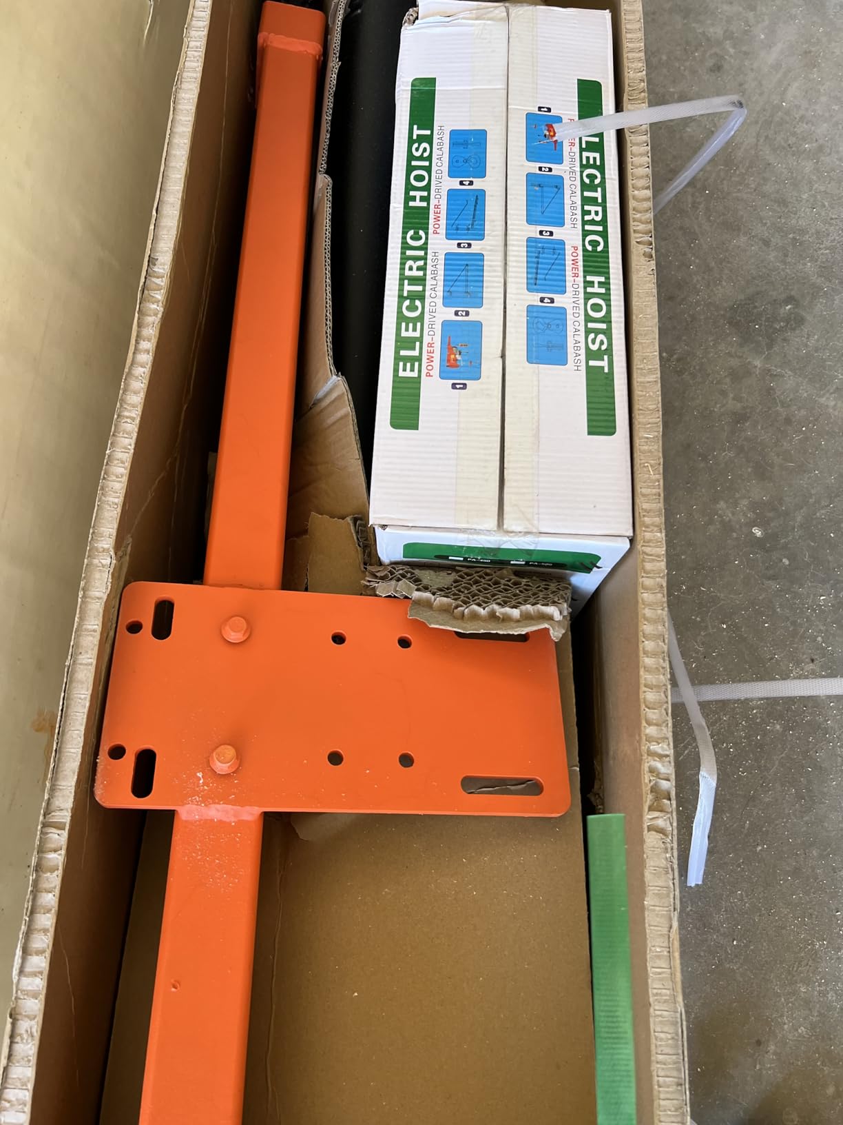 Folding Dismountable Household Jib Crane Truck - 1100lb Capacity 110V Electric Hoist, 880lb Pulling Force for Factories, Warehouses, Construction & Building, Orange customer photo 2