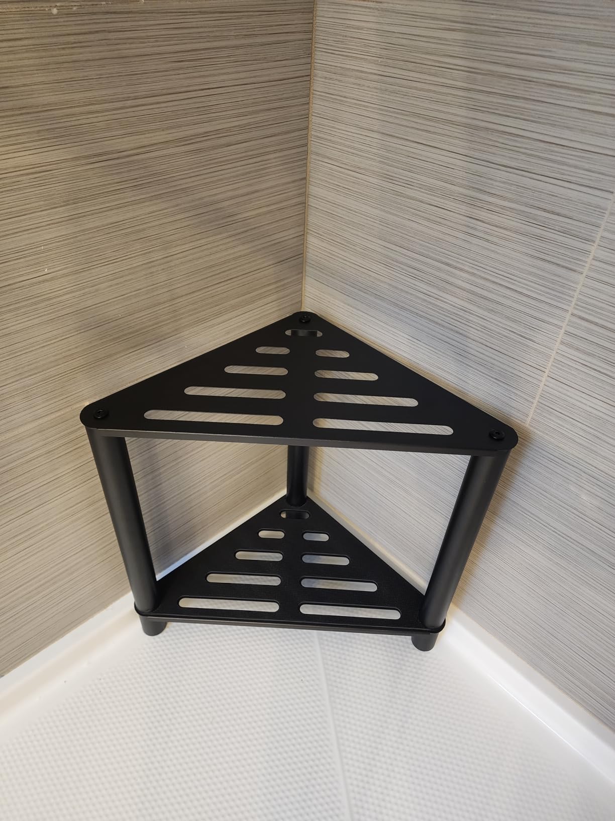 VOTZAAQ Shower Foot Rest, Shower Stool for Inside Shower, Stainless Steel Waterproof Shower Stool for Shaving Legs - Corner Bathroom Bench Seat with Storage Shelf for Small Shower Spaces customer photo 1