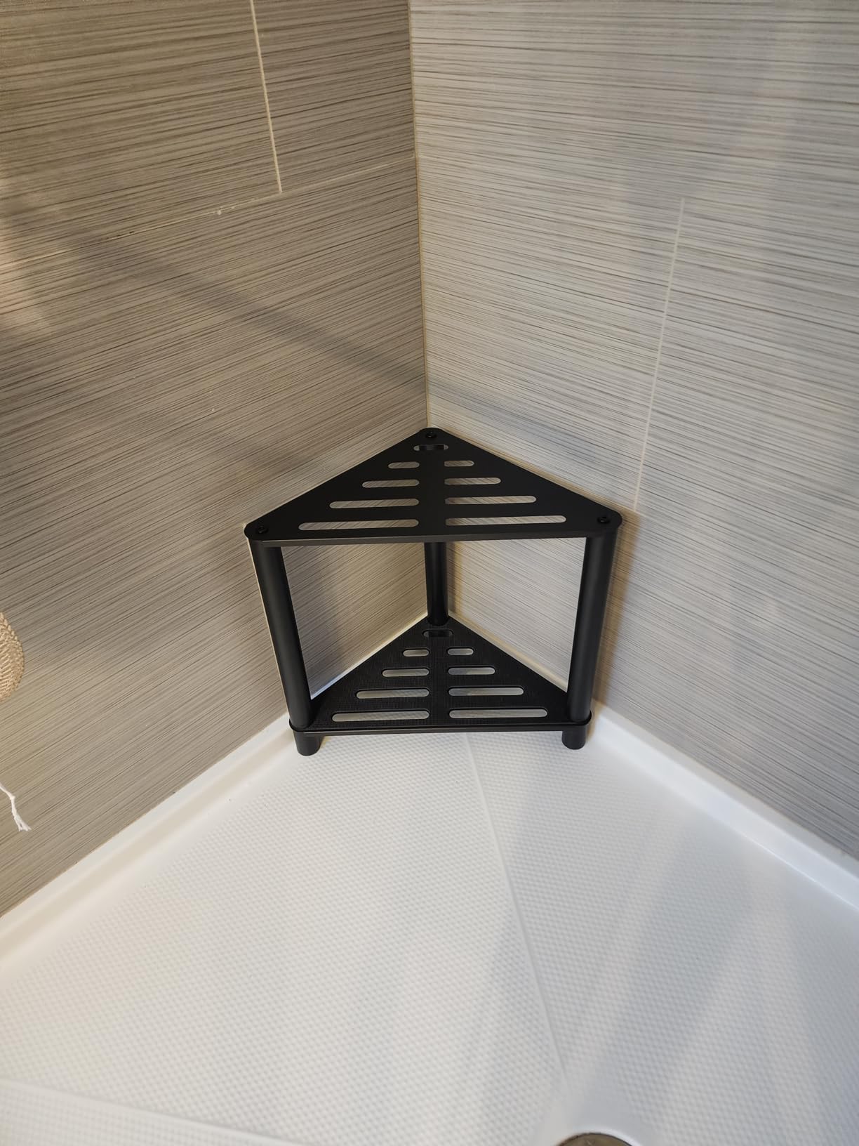 VOTZAAQ Shower Foot Rest, Shower Stool for Inside Shower, Stainless Steel Waterproof Shower Stool for Shaving Legs - Corner Bathroom Bench Seat with Storage Shelf for Small Shower Spaces customer photo 2