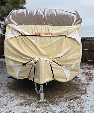 Umbrauto Travel Trailer RV Cover 24' ~ 27' – Upgraded 9-Layers Top Camper Cover, Waterproof & Windproof Heavy Duty Toy Hauler RV Cover for Winter Snow with Tongue Jack Cover, Gutter Covers customer photo 1