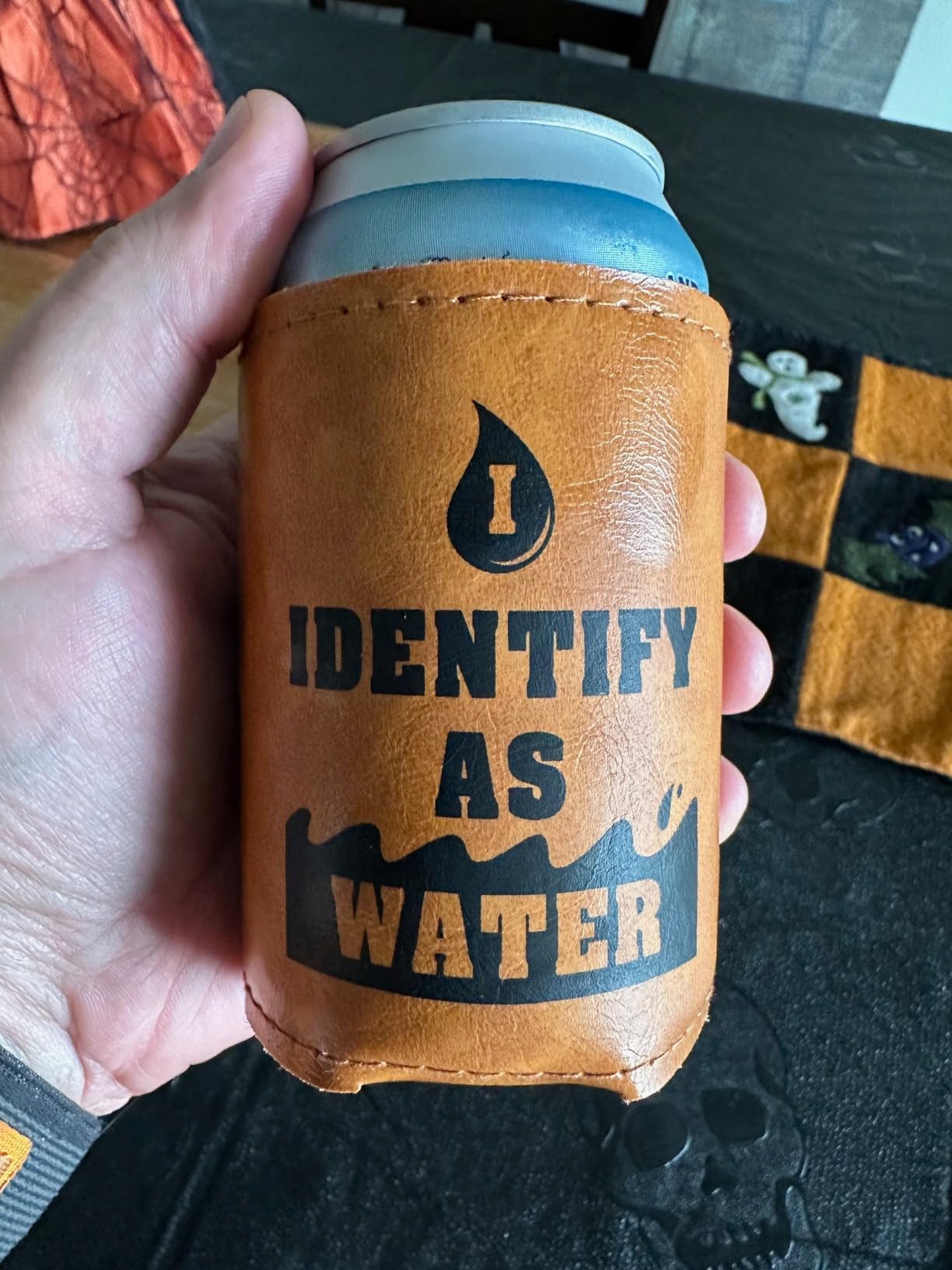 White Elephant Gag Funny Christmas Gifts for Dad Men Leather Can Cooler customer photo 1