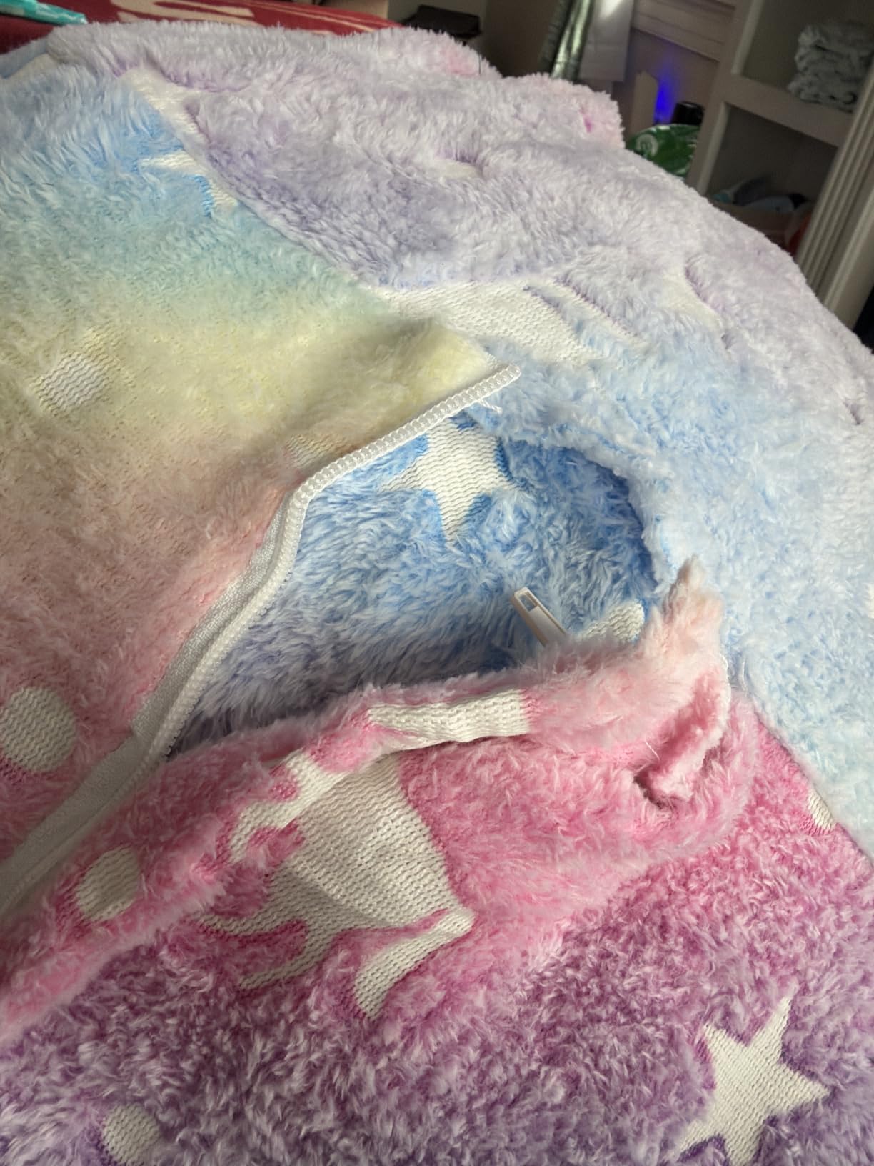 COMAX Bean Bag Chairs for Kids, 3-in-1 Rainbow Unicorn Kids Bean Bag Bed, Convertible Toddler Beanbag Chair Couch customer photo 1