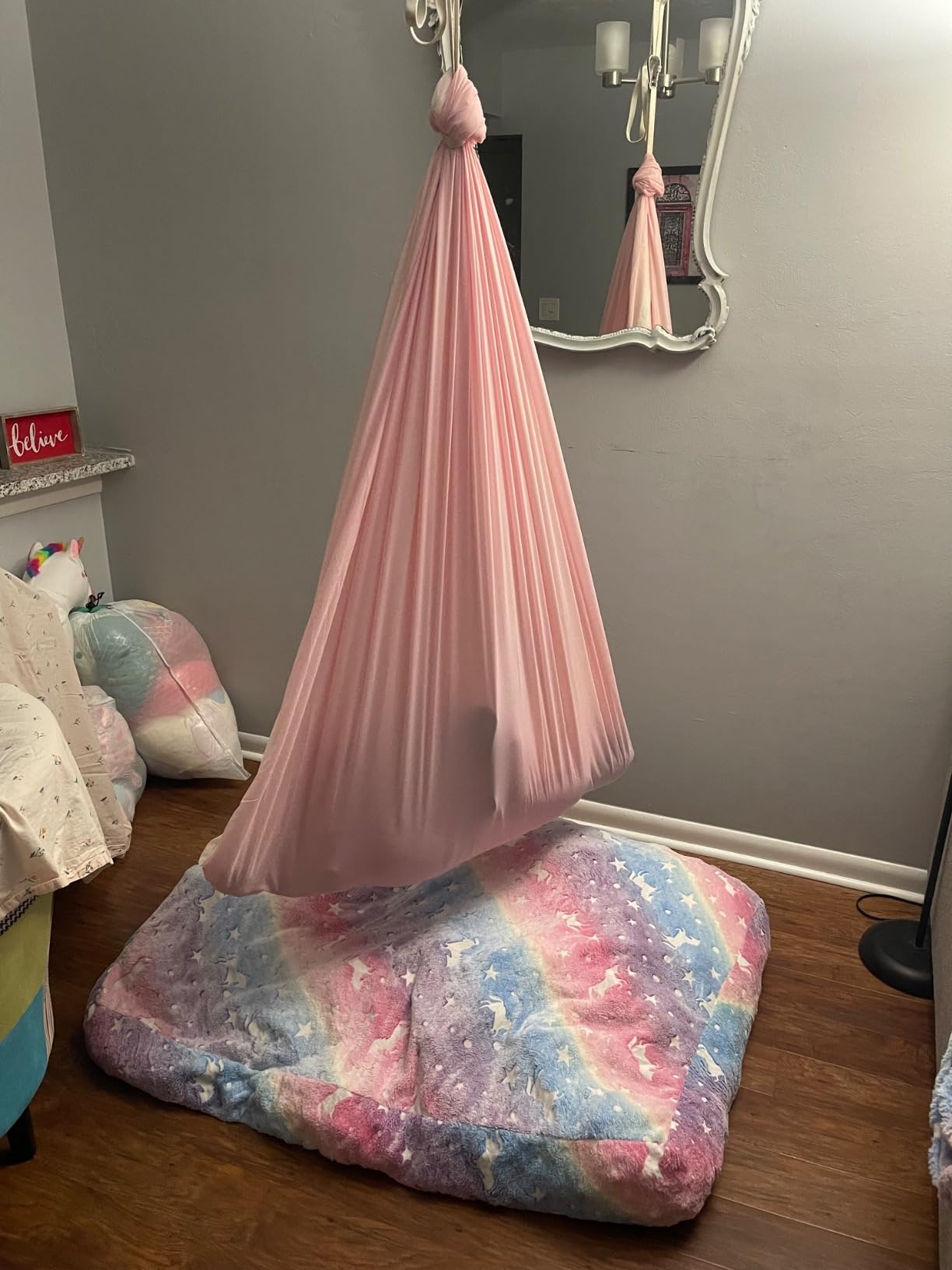 COMAX Bean Bag Chairs for Kids, 3-in-1 Rainbow Unicorn Kids Bean Bag Bed, Convertible Toddler Beanbag Chair Couch customer photo 2